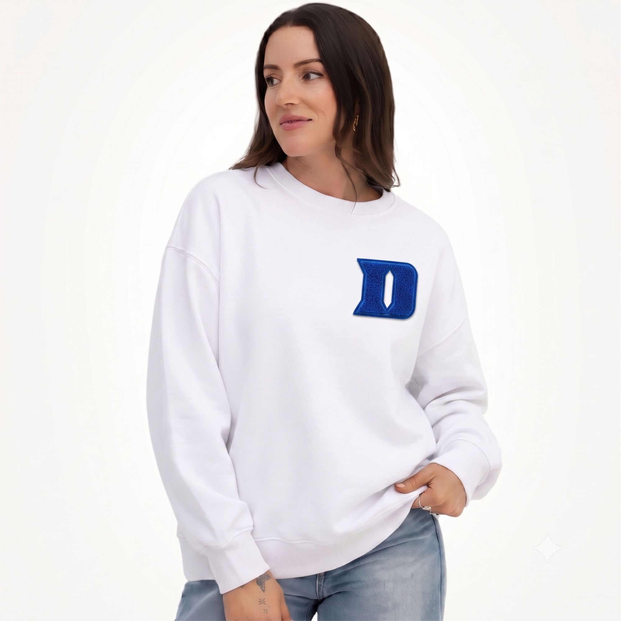 Gameday Social Women's Duke Blue Devils Suave Suede Crewneck Sweatshirt