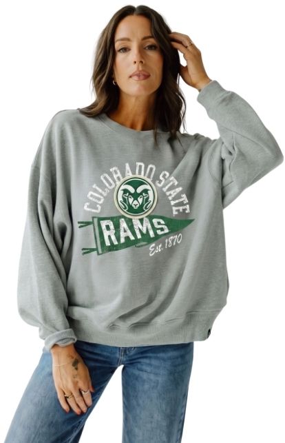 Gameday Social Women's Colorado State Rams Heather Gray Stillson Crewneck Sweatshirt