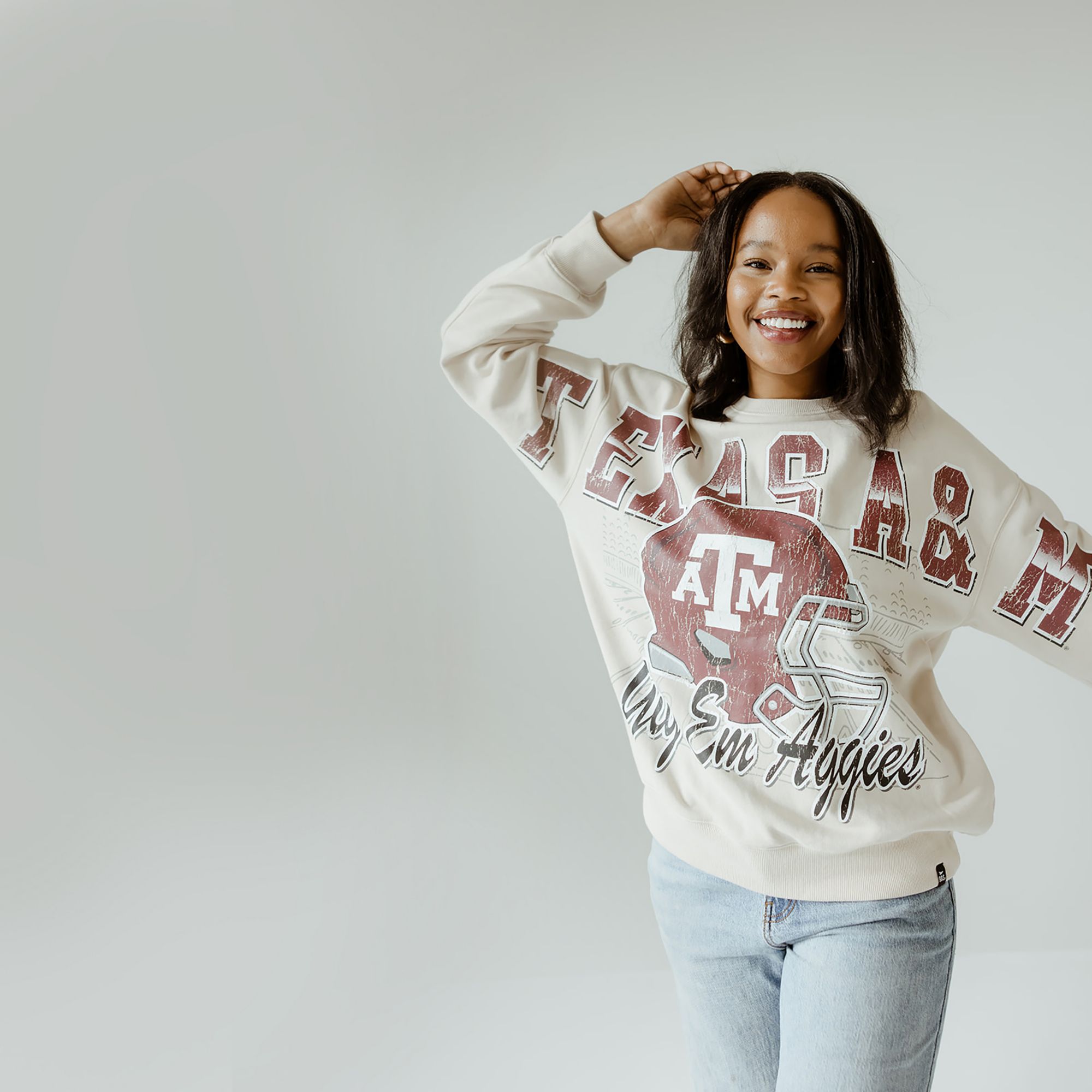 Gameday Social Women's Texas A&amp;M Aggies Oatmeal Homefield Crewneck Sweatshirt