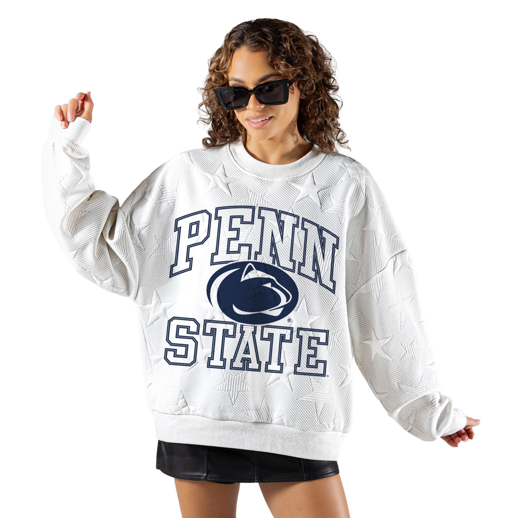 Gameday Couture Women's Penn State Nittany Lions Embossed Stars Premium Crewneck Sweatshirt