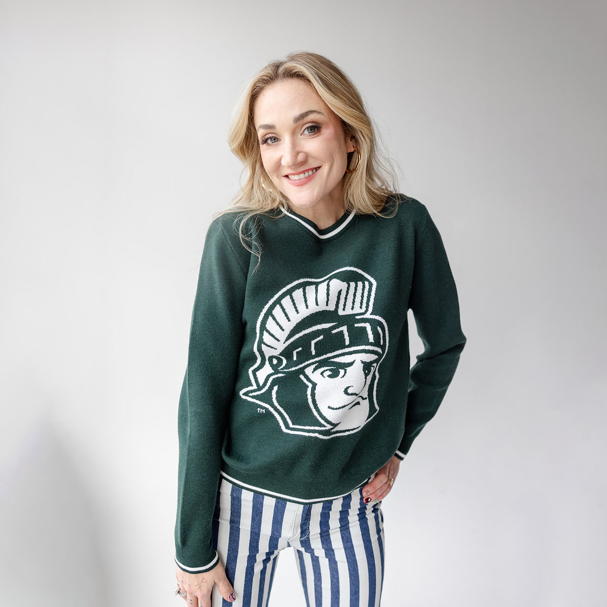 Gameday Social Women's Michigan State Spartans Green Wicks Sweater