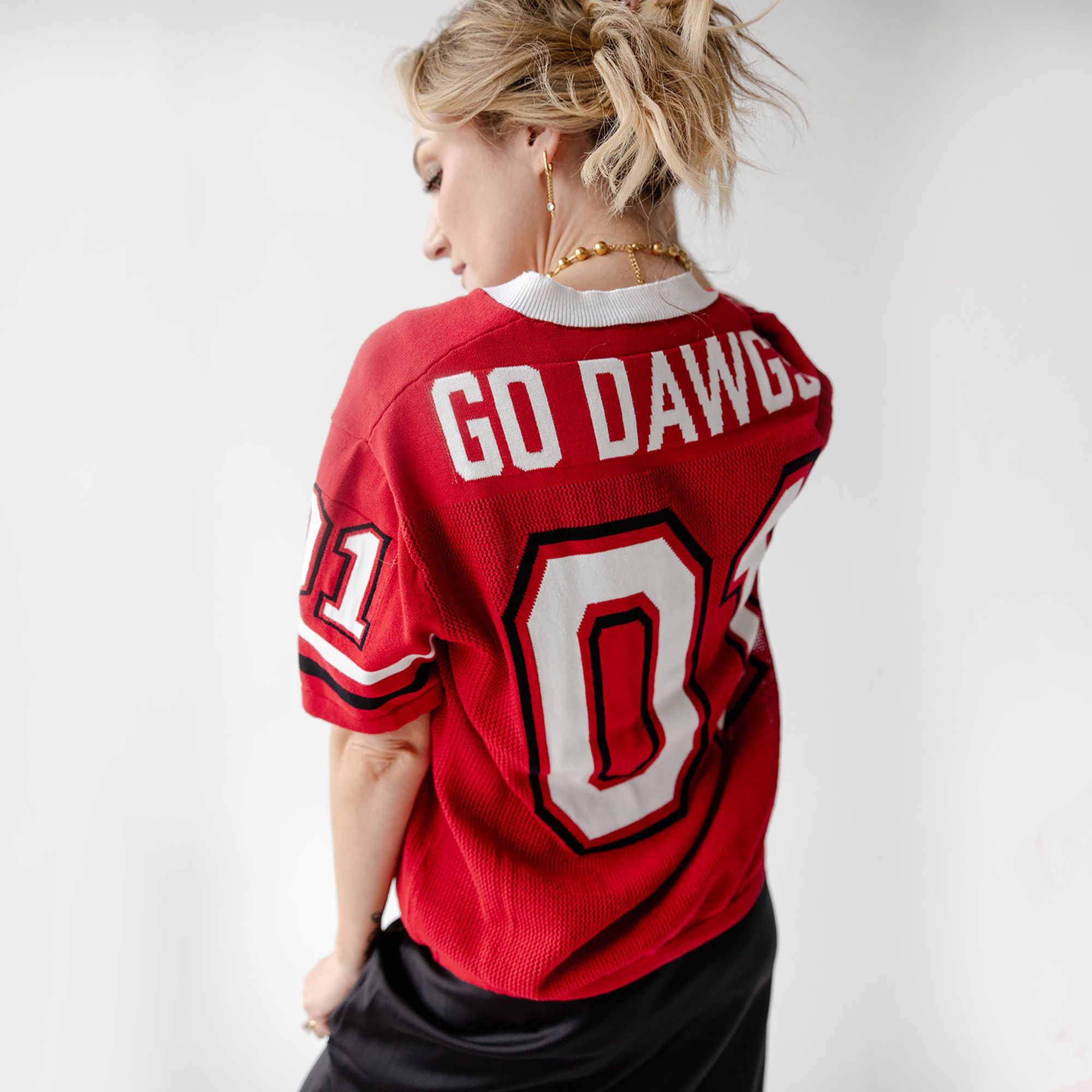 Gameday Social Women's Georgia Bulldogs Red Sweater Jersey
