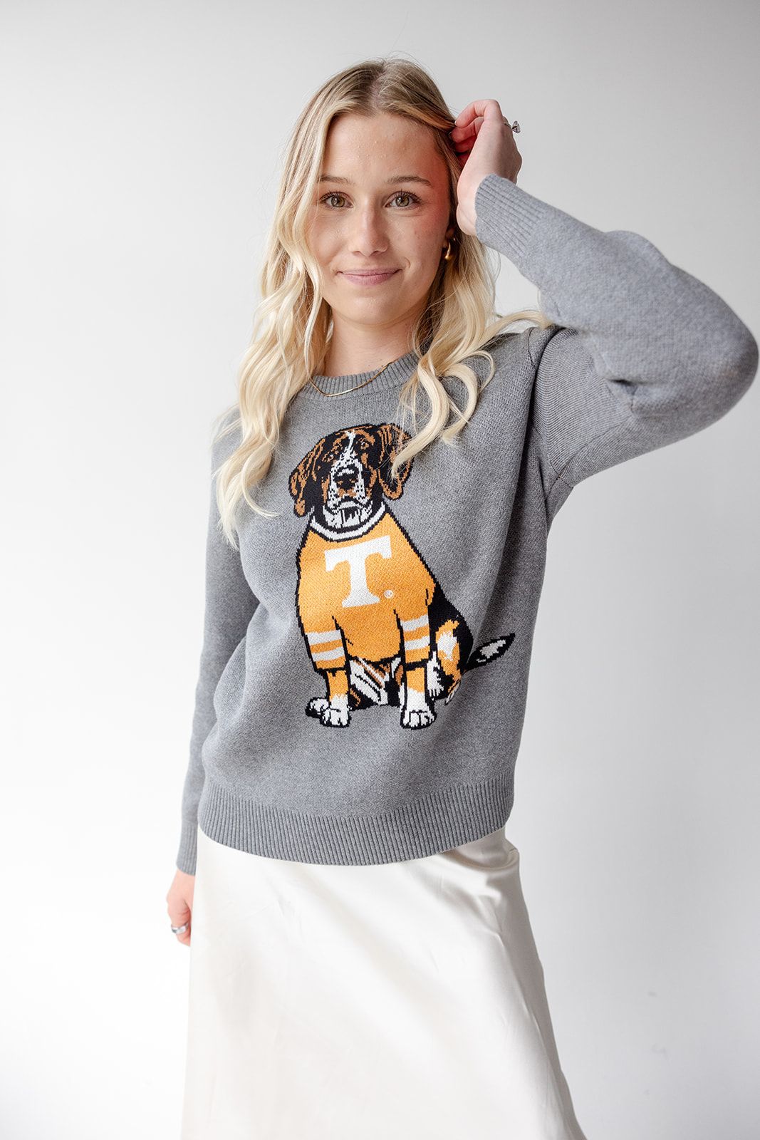 Gameday Social Women's Tennessee Volunteers Heather Gray Stillson Crewneck Sweatshirt