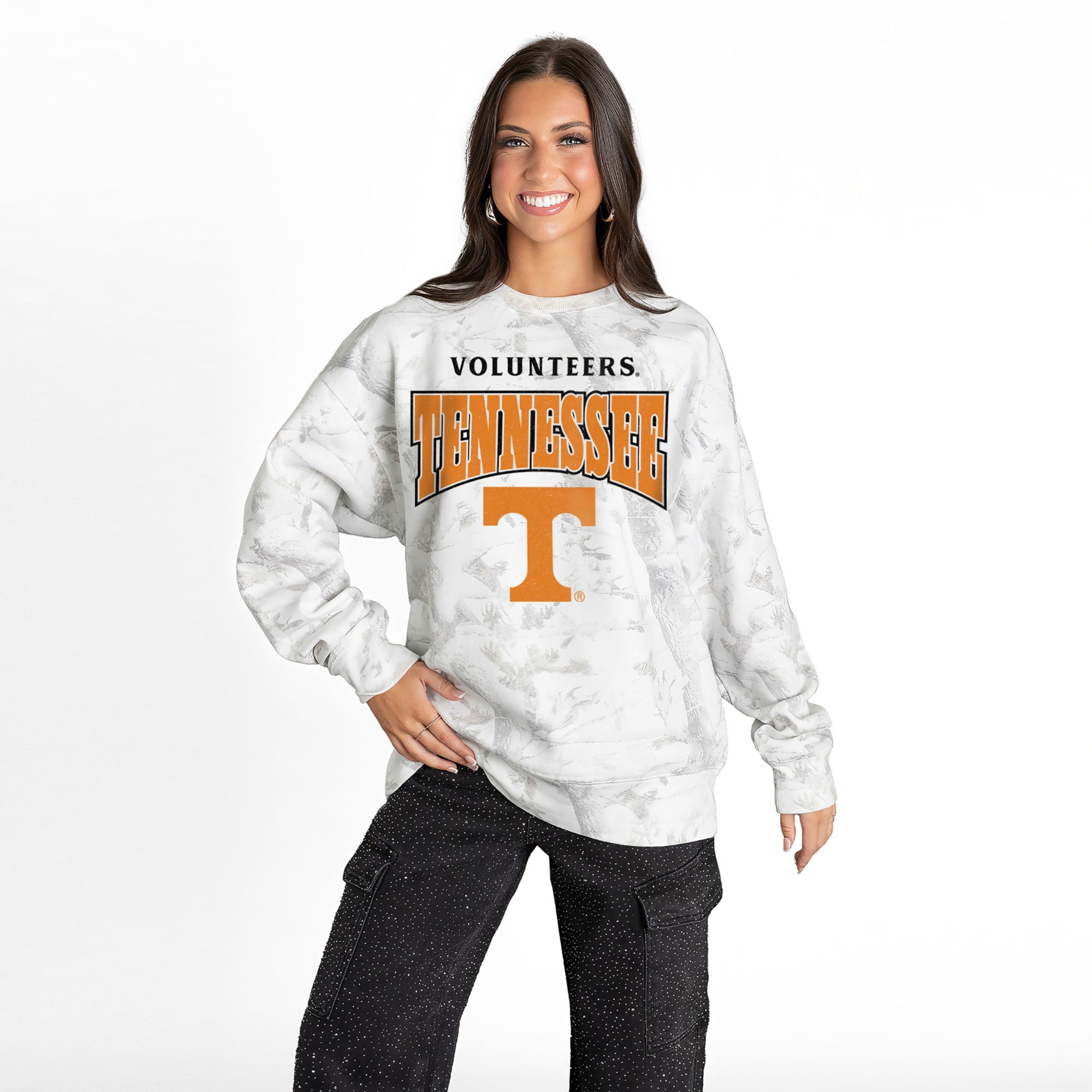 Gameday Couture Women's Tennessee Volunteers Camo White Crewneck Sweatshirt