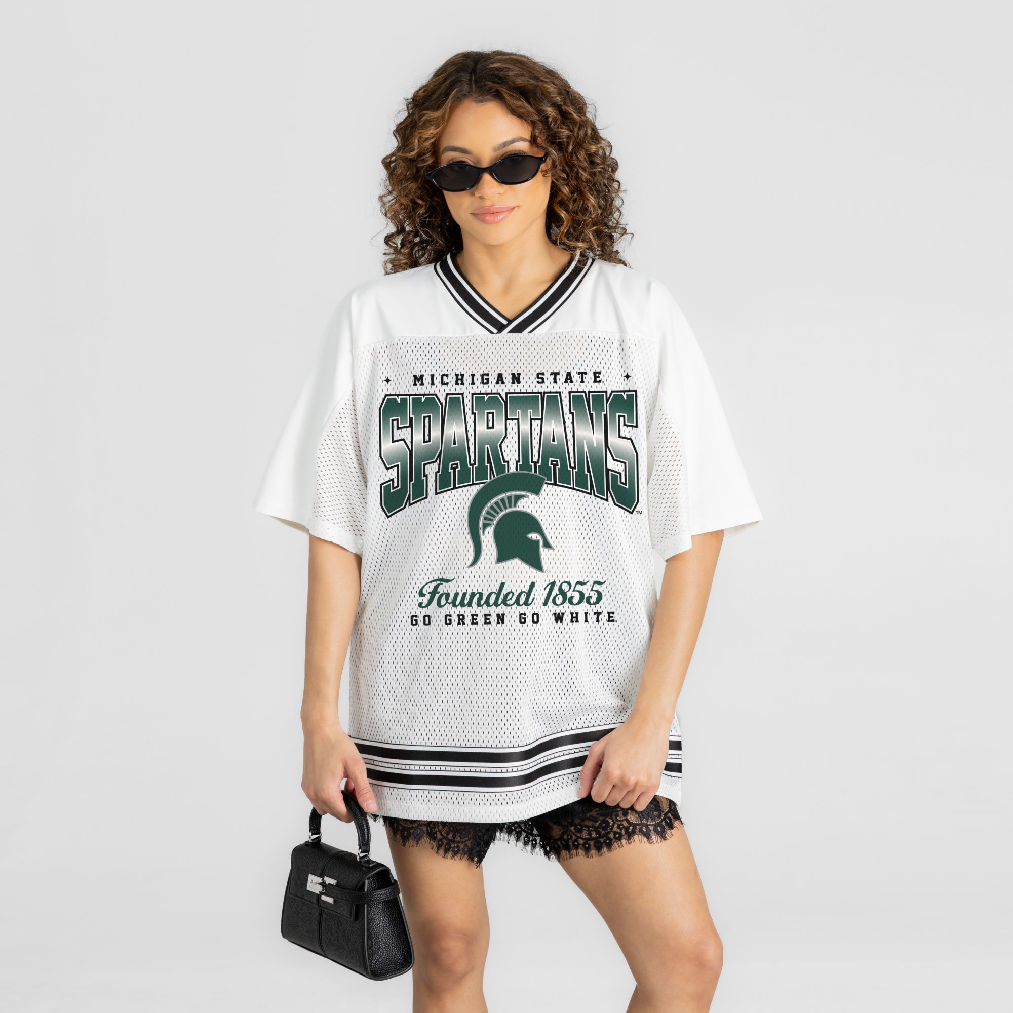 Gameday Couture NCAA White Women's Michigan State Spartans Fashion Jersey