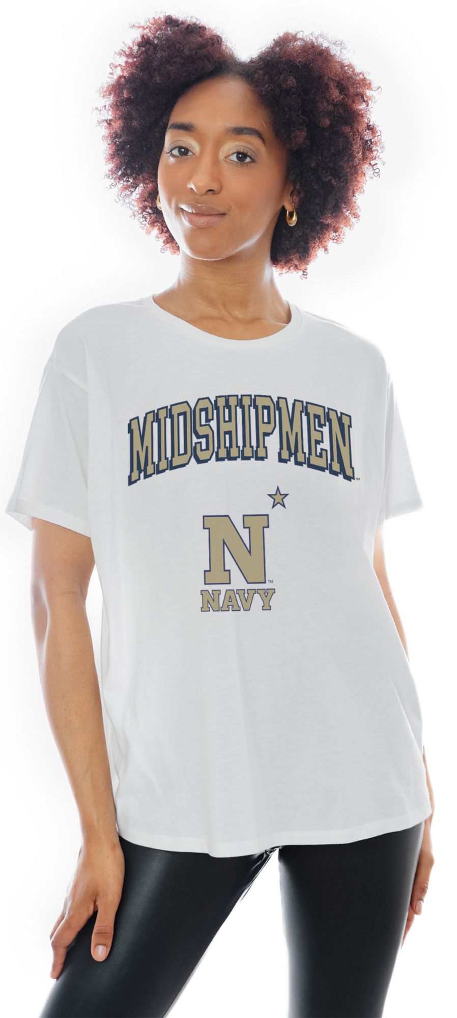 Gameday Couture Women's Navy Midshipmen White Flowy T-Shirt