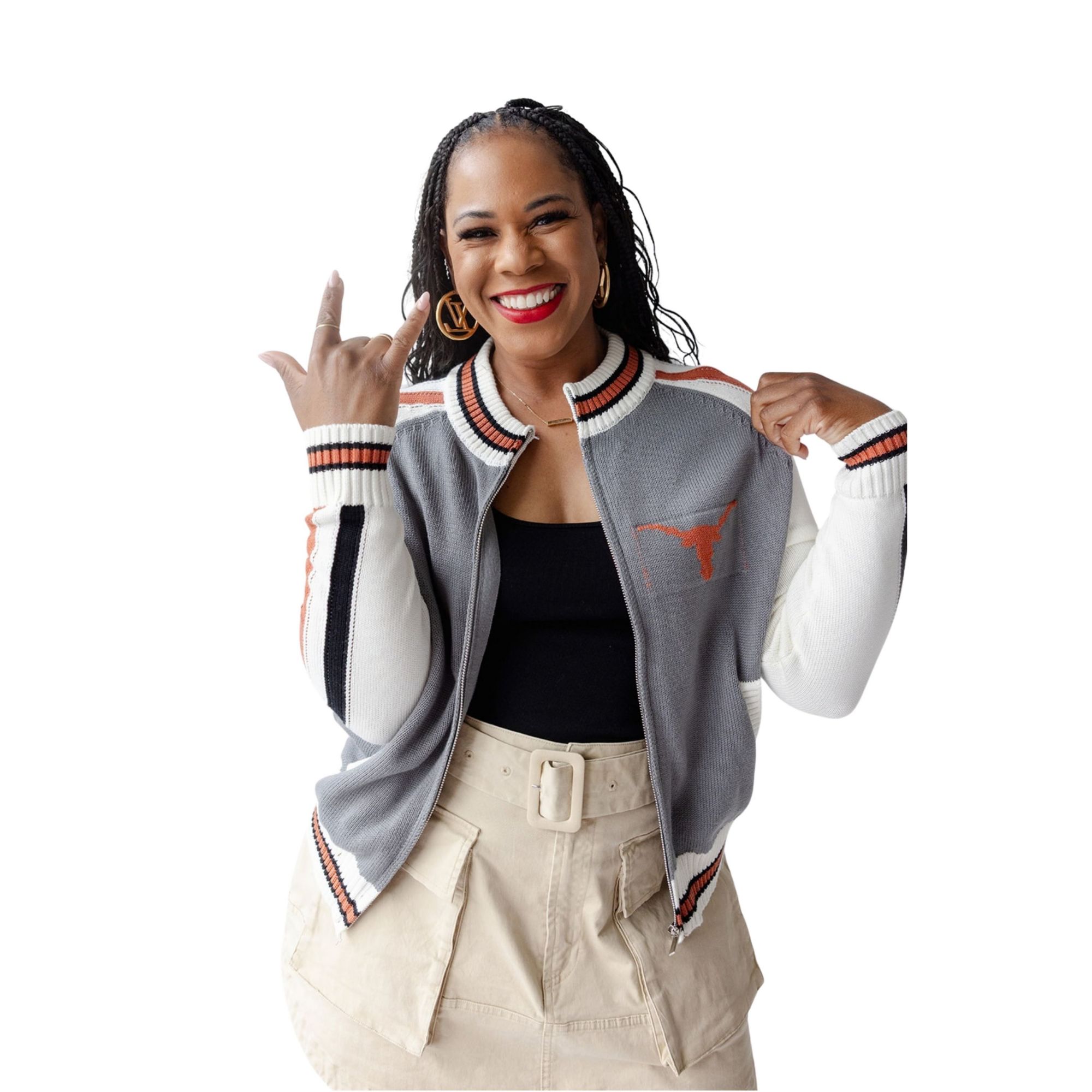 Gameday Social Women's Texas Longhorns Full-Zip Sweater