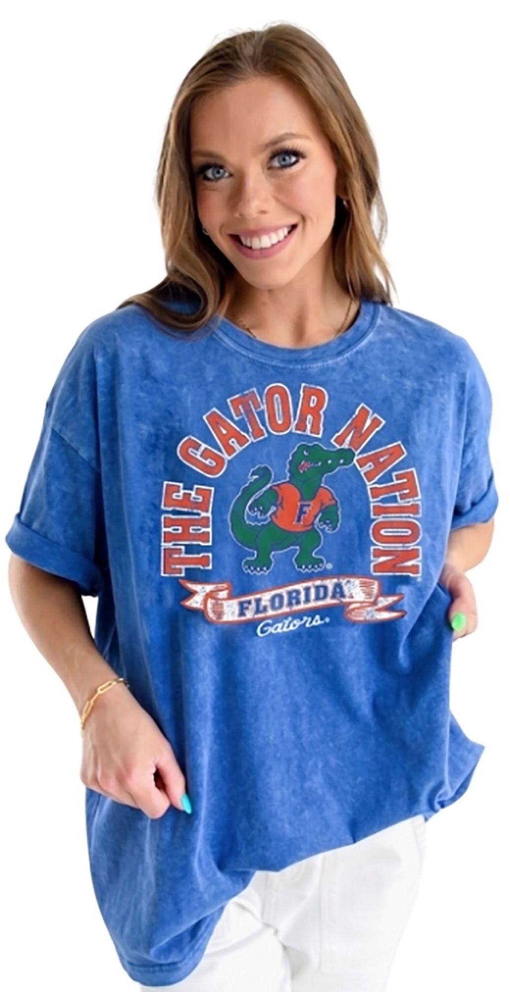 Game Day Social Women's Florida Gators Washed Royal Roundabout T-Shirt