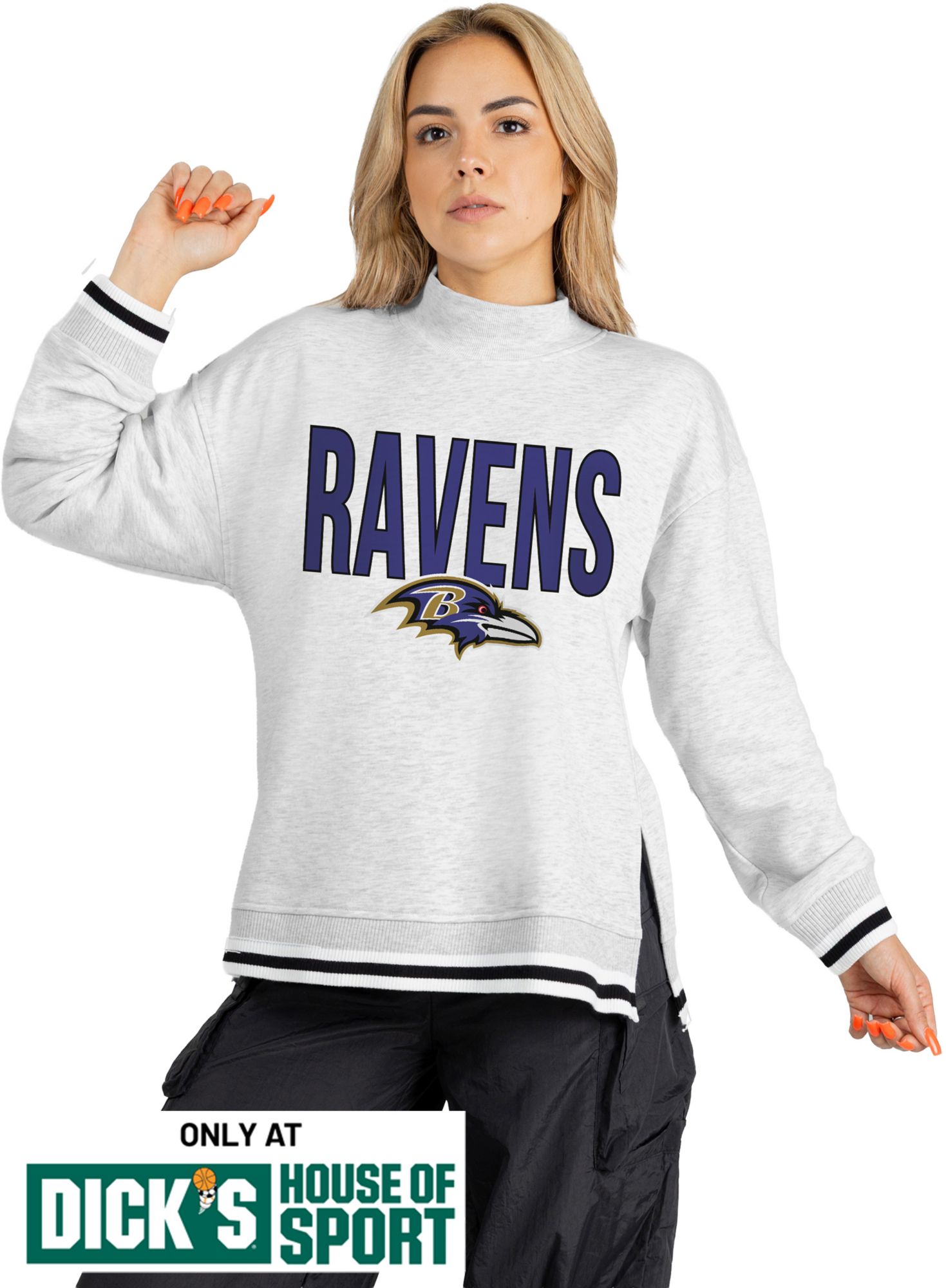 Gameday Couture Women's Baltimore Ravens Grey Rally Mock Neck Sweatshirt