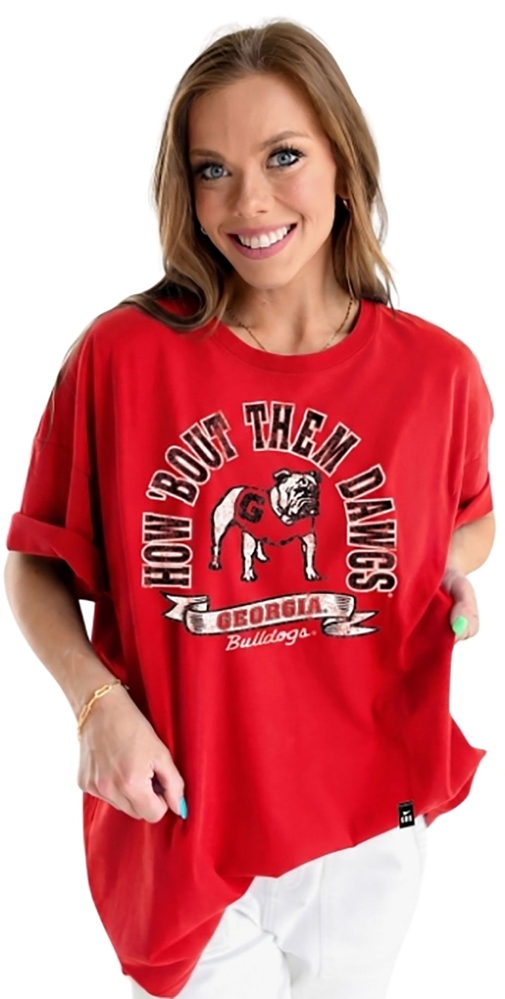 Game Day Social Women's Georgia Bulldogs Red Roundabout T-Shirt