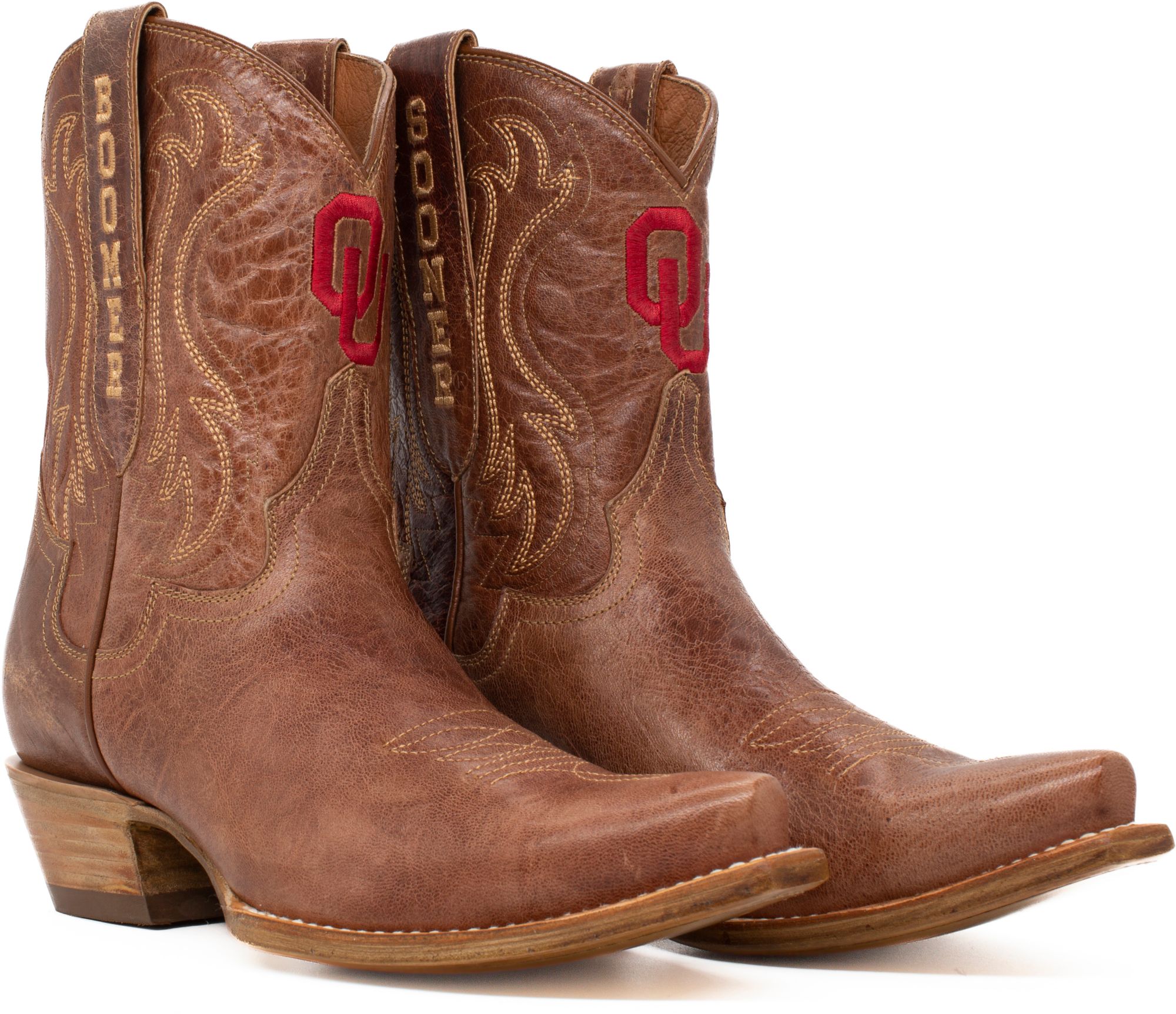 Gameday Boots Women's Oklahoma Sooners Tan Sarah Shorty 8"Western Boots