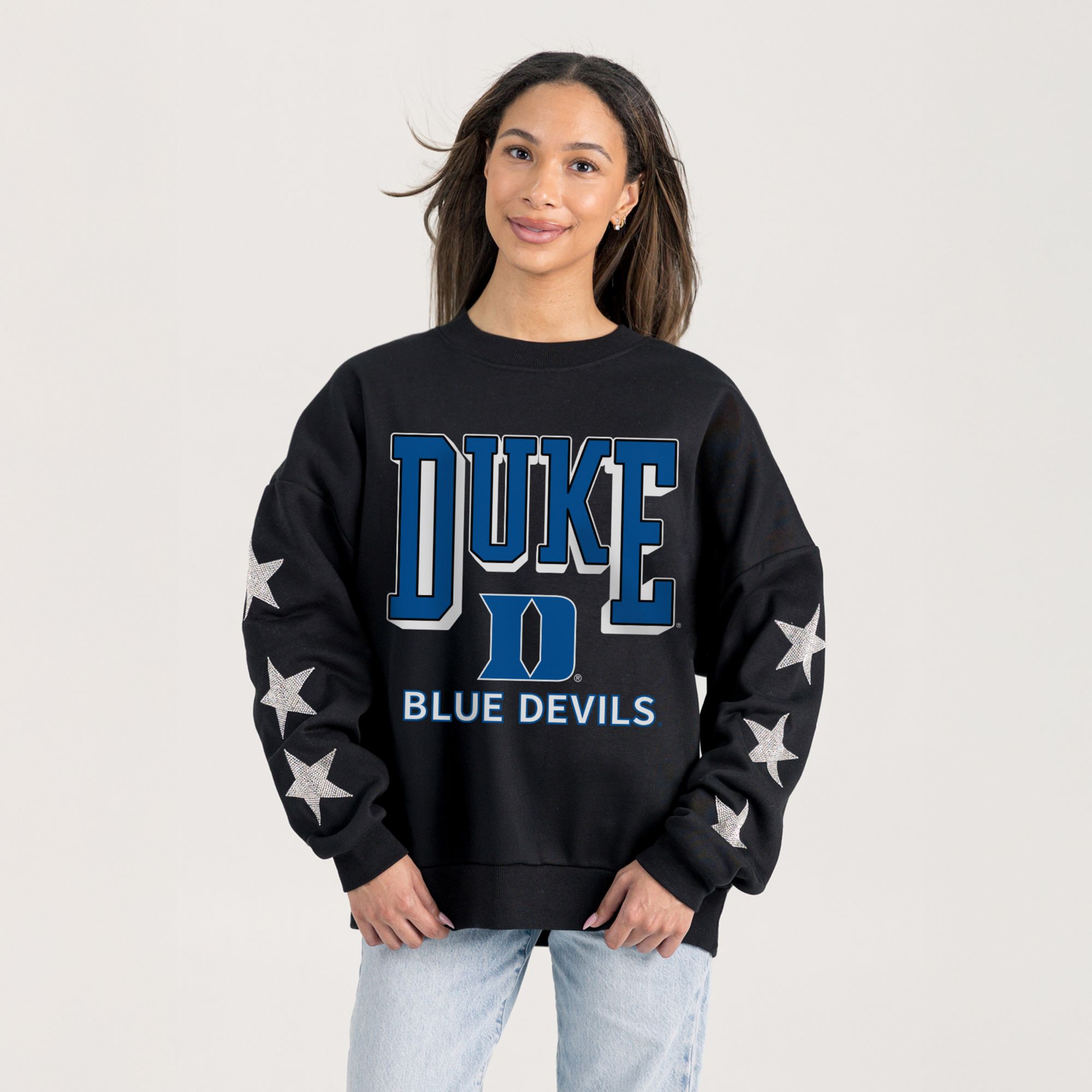 Gameday Couture Women's Duke Blue Devils Black Star Pullover Crewneck Sweatshirt