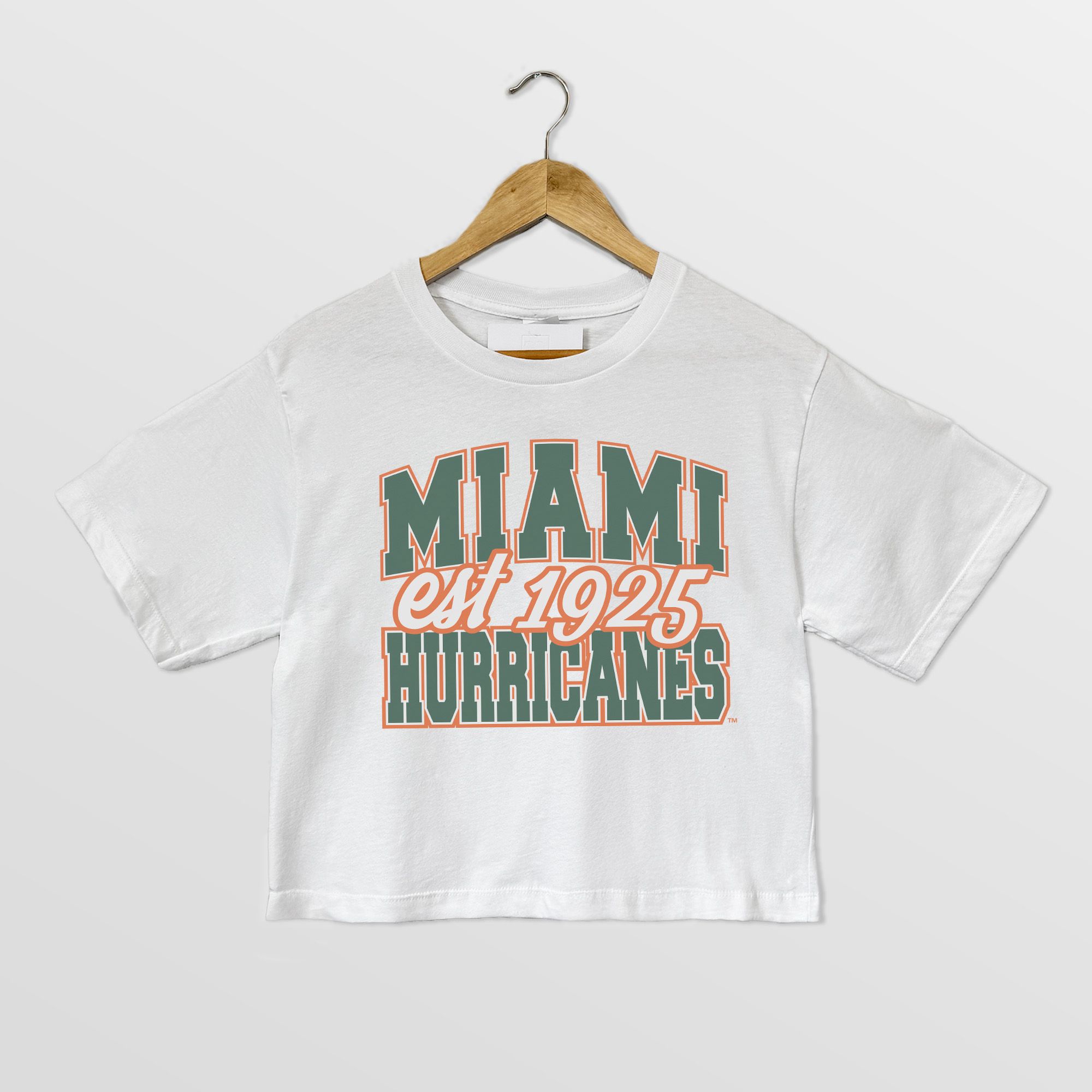 Gameday Couture Women's Miami Hurricanes Boxy White Cropped T-Shirt