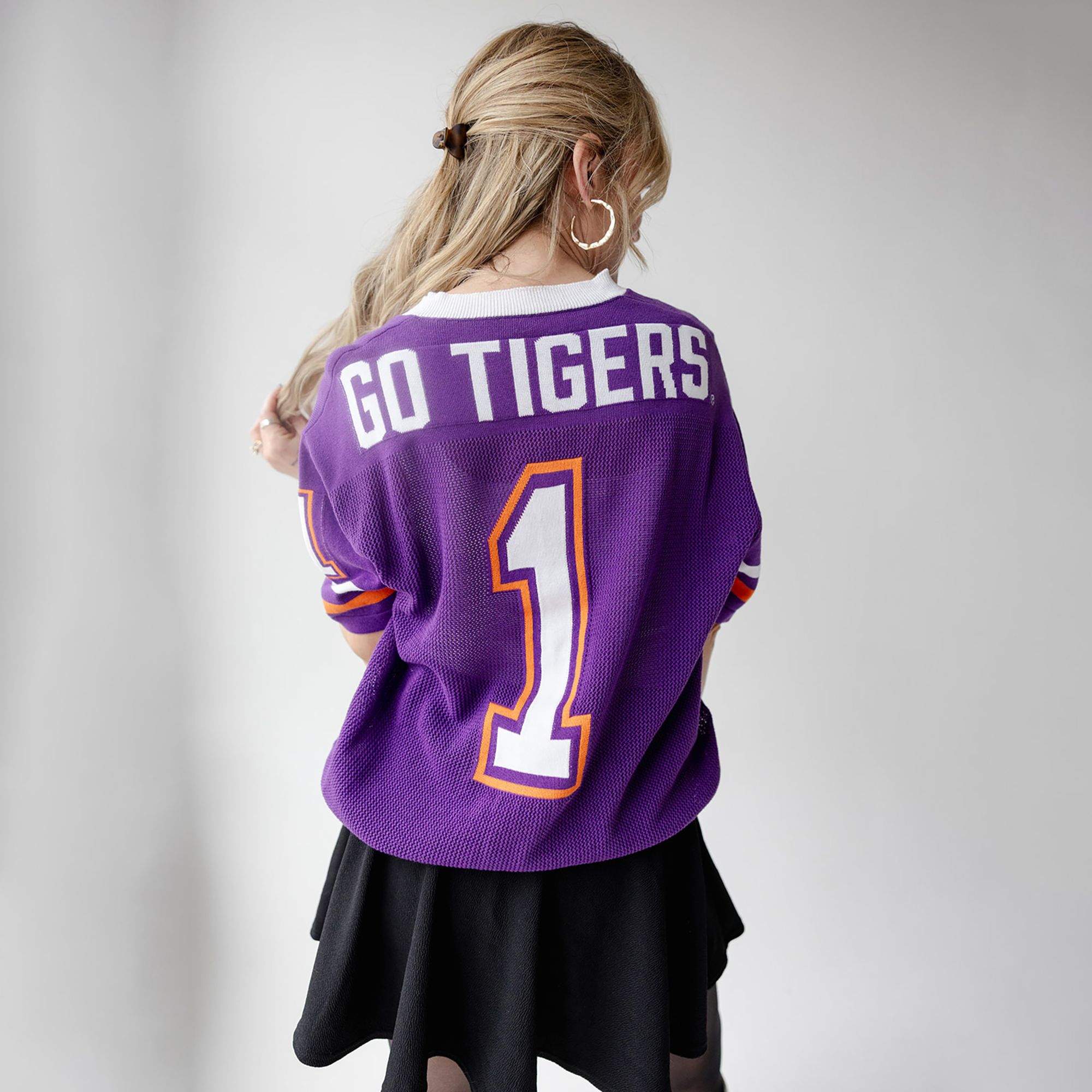 Gameday Social Women's Clemson Tigers Purple Sweater Jersey