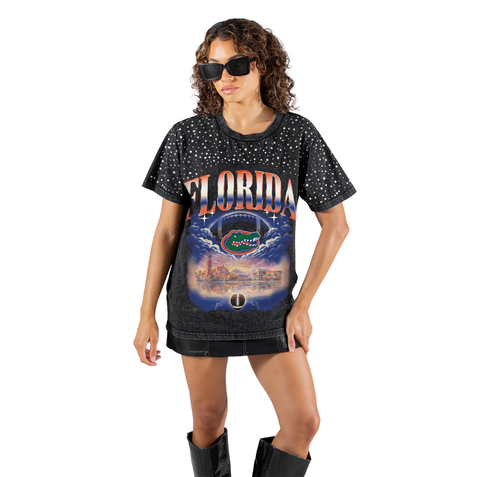 Gameday Couture Women's Florida Gators Black Sky's the Limit Rhinestone T-Shirt