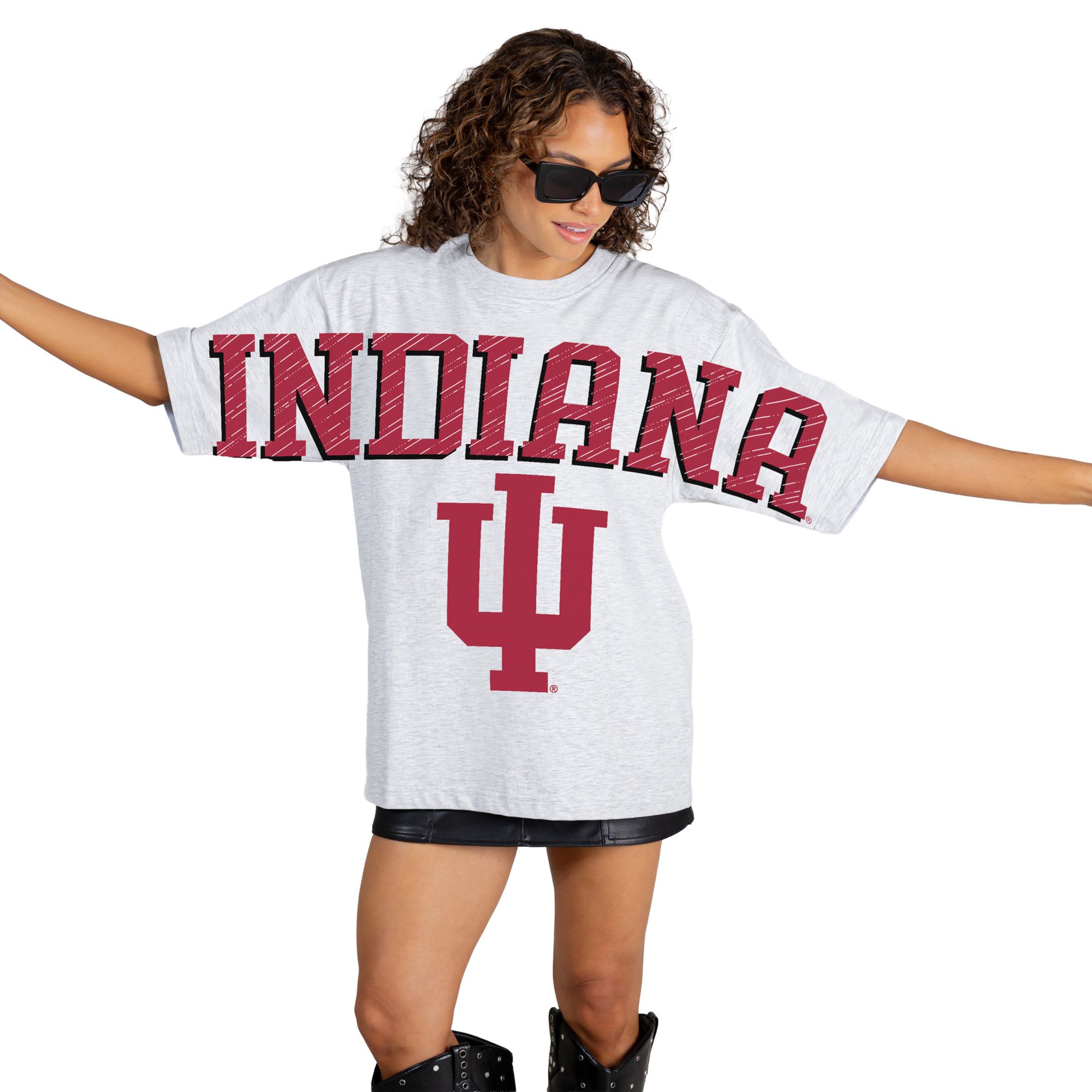 Gameday Couture Women's Indiana Hoosiers White Drip Culture T-Shirt