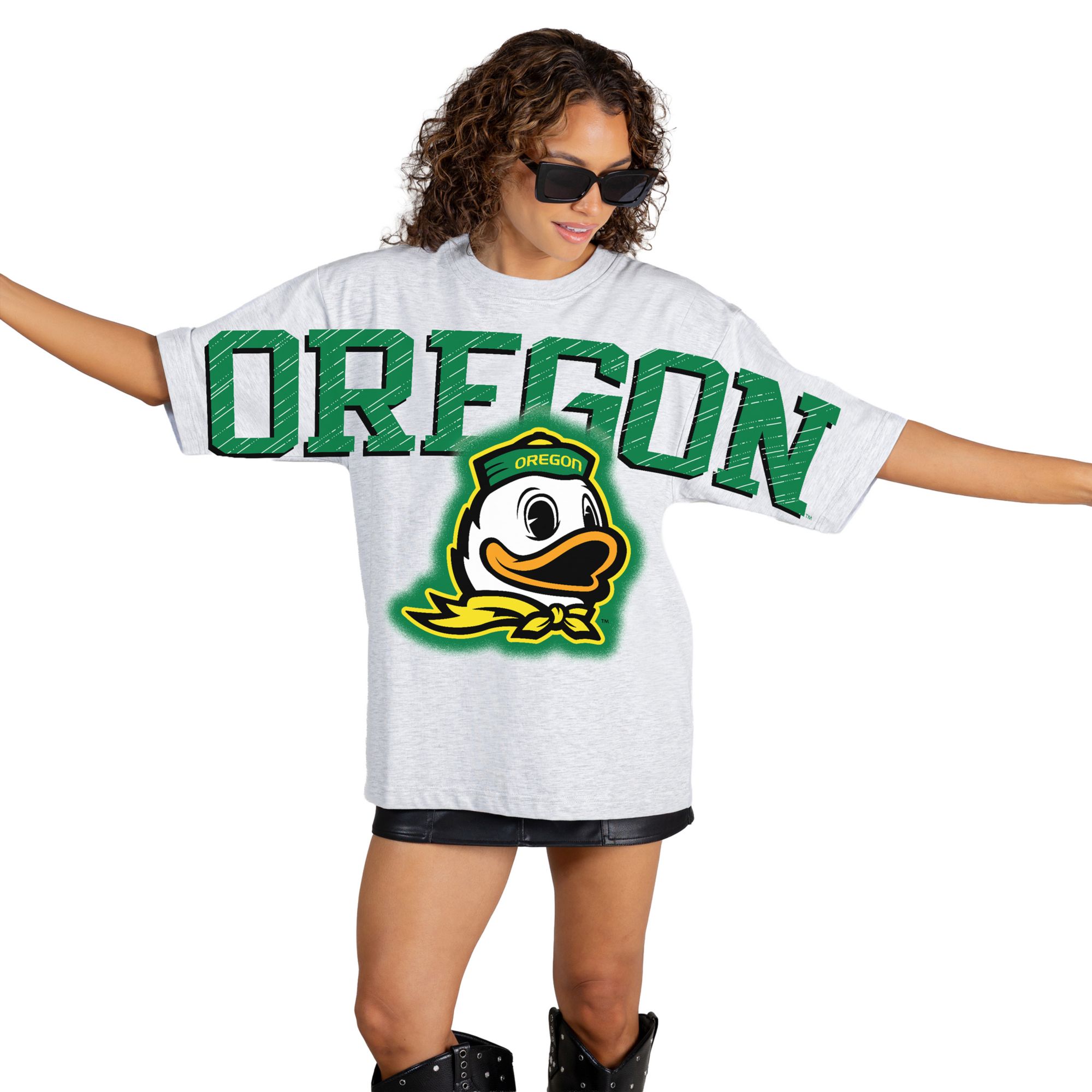 Gameday Couture Women's Oregon Ducks White Drip Culture T-Shirt