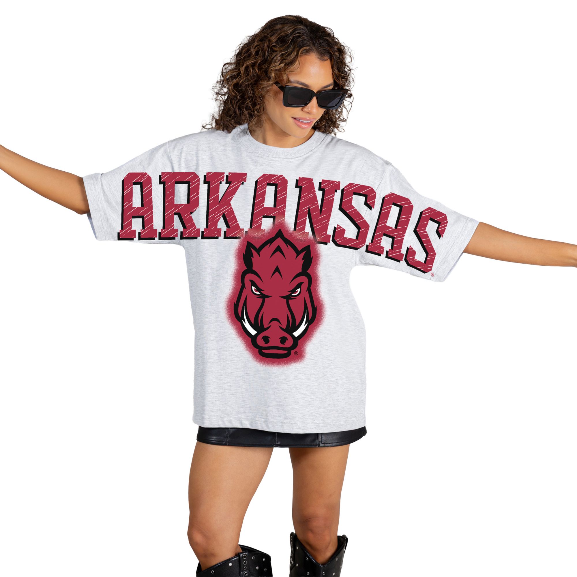 Gameday Couture Women's Arkansas Razorbacks White Drip Culture T-Shirt