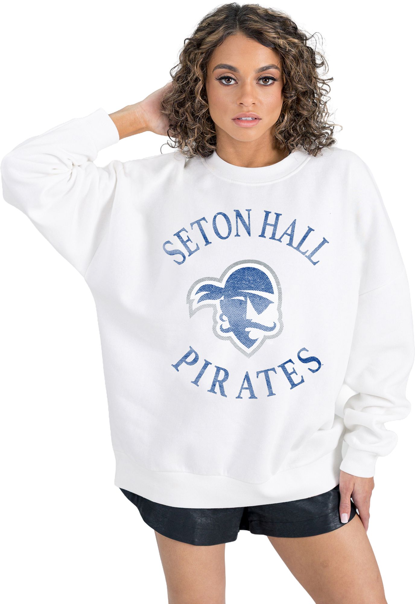 Gameday Couture Women's Seton Hall Seton Hall Pirates White Fleece Crewneck Sweatshirt