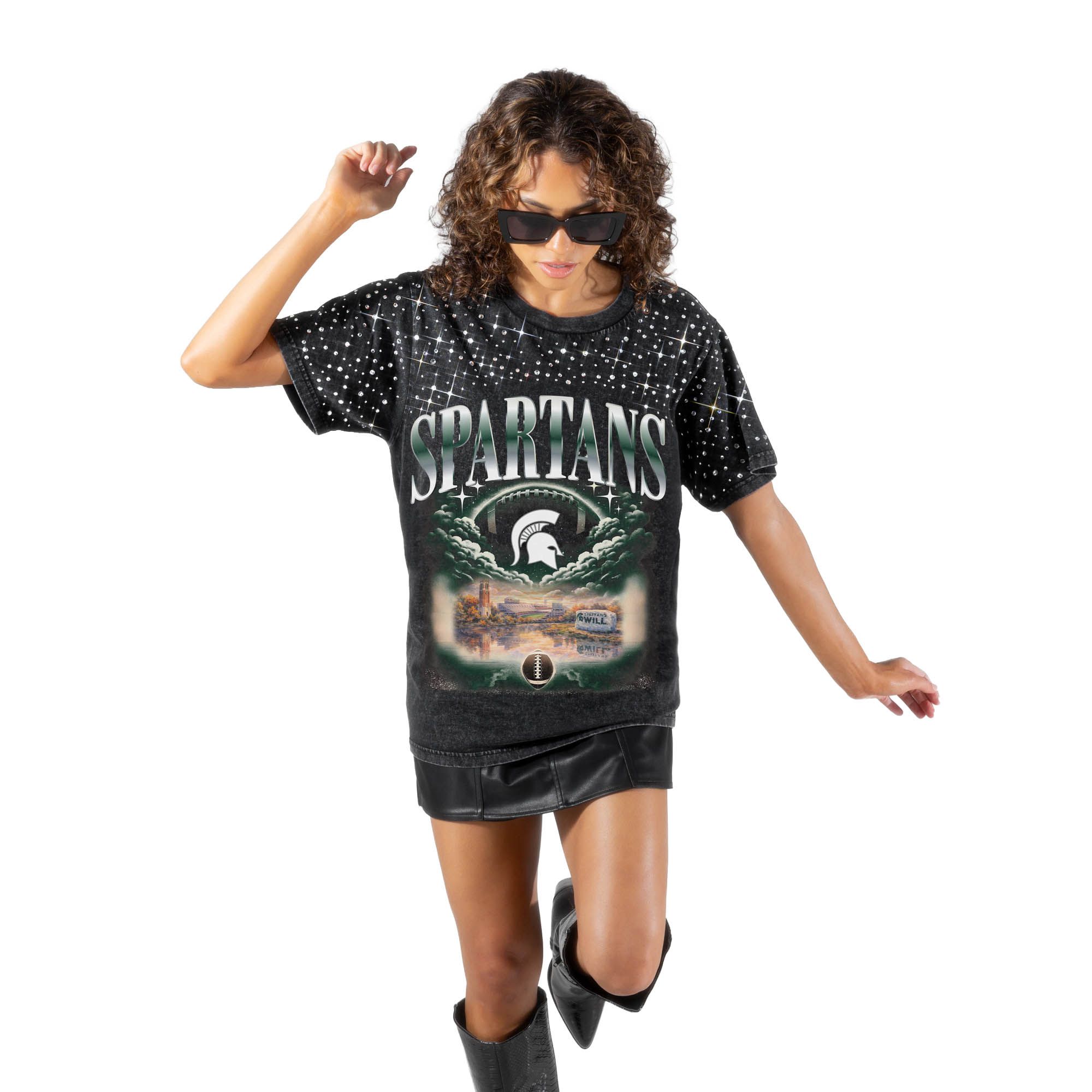 Gameday Couture Women's Michigan State Spartans Rhinestone T-Shirt