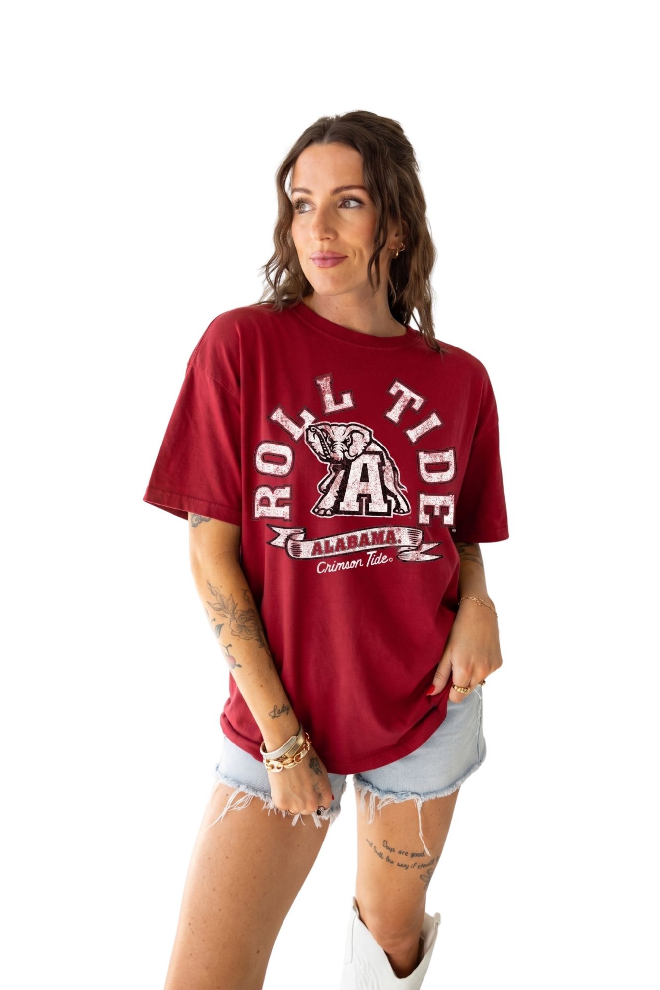 Game Day Social Women's Alabama Crimson Tide Crimson Roundabaout T-Shirt