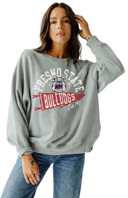Gameday Social Women's Fresno State Bulldogs Stillson Crewneck Sweatshirt