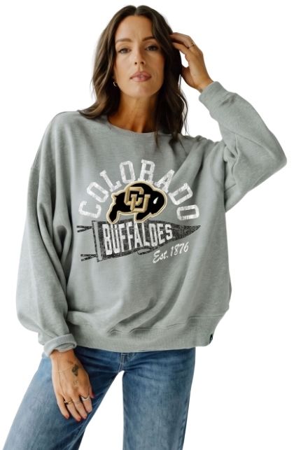 Gameday Social Women's Colorado Buffaloes Heather Grey Starlite Crewneck Sweatshirt