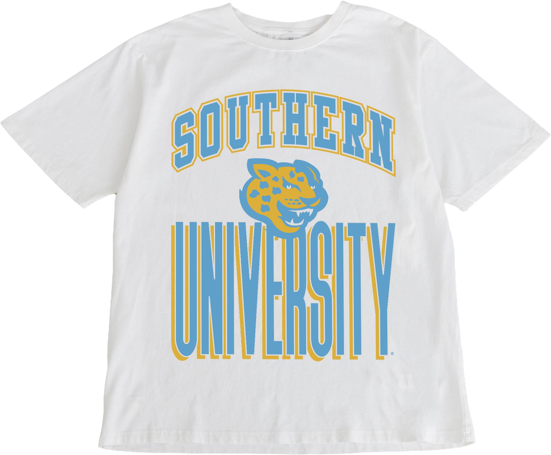 Gameday Couture Women's Southern University Jaguars Ivory Washed Relaxed Fit T-Shirt