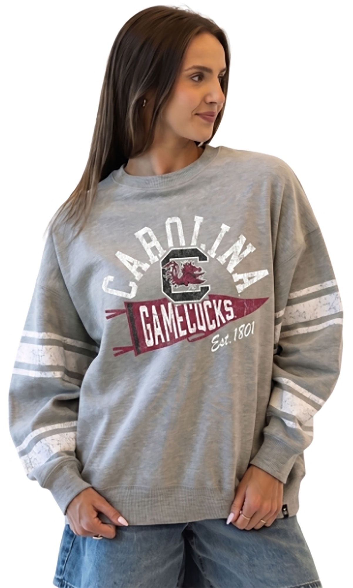 Gameday Social Women's South Carolina Gamecocks Heather Gray Stillson Crewneck Sweatshirt
