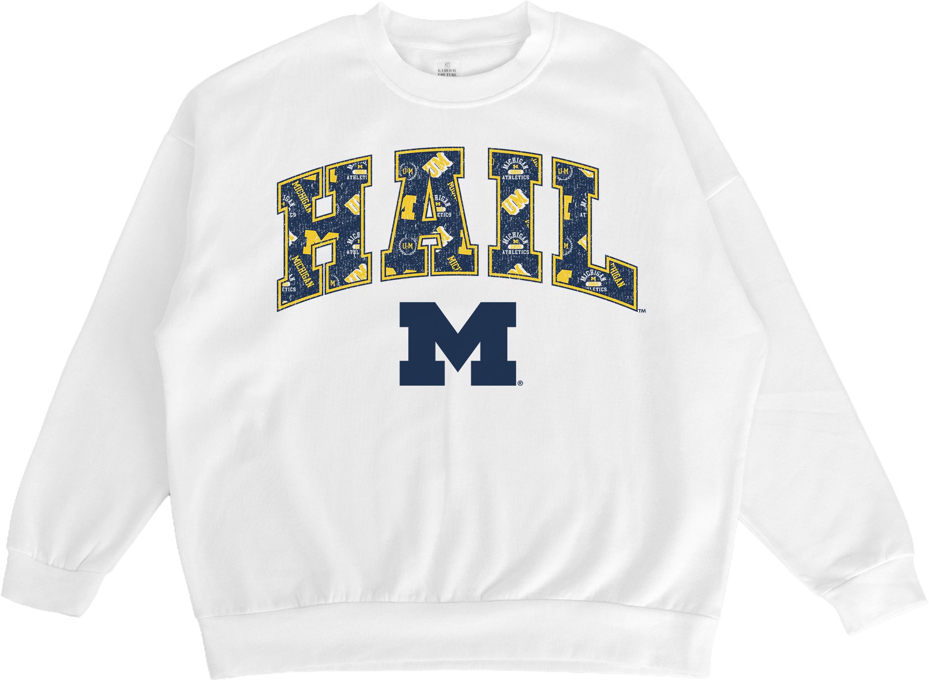 Gameday Couture Women's Michigan Wolverines White Fleece Drop Shoulder Crewneck Sweatshirt