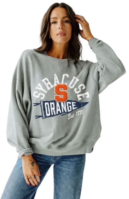 Gameday Social Women's Syracuse Orange Heather Grey Starlite Crewneck Sweatshirt
