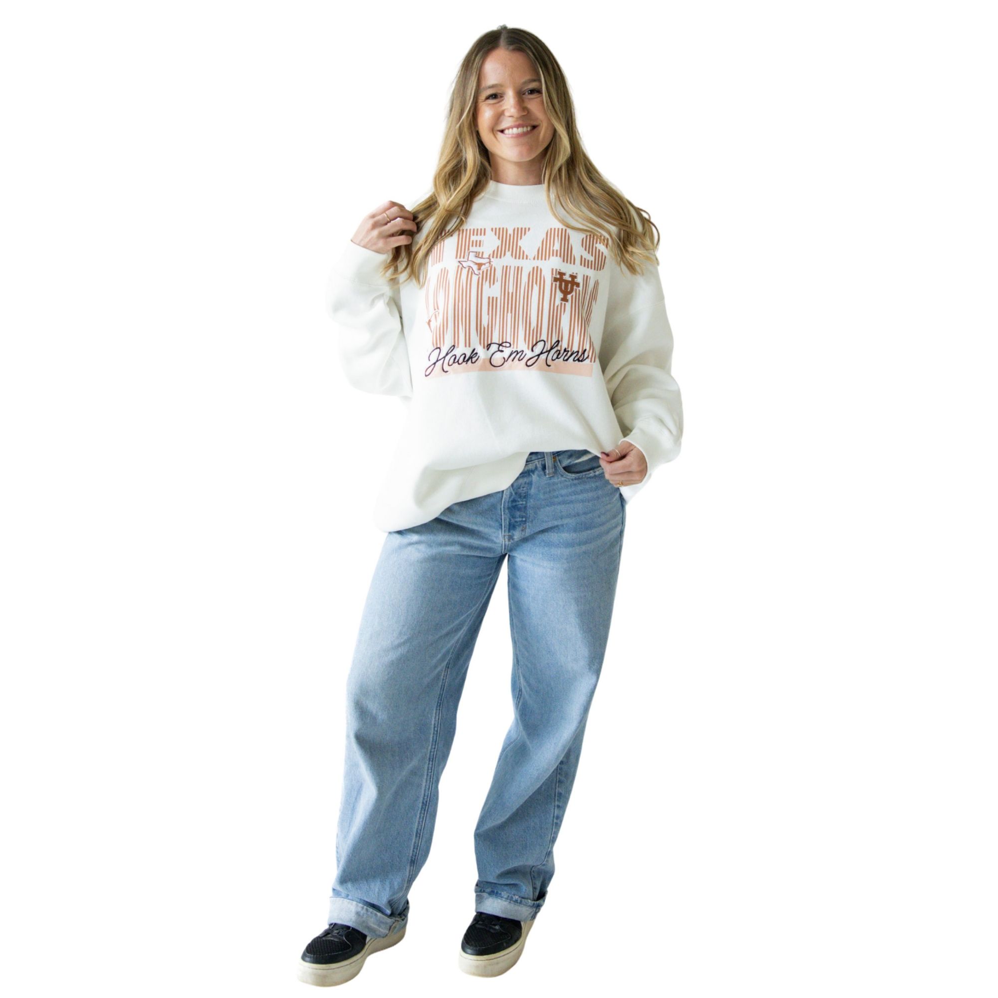 Gameday Social Women's Texas Longhorns Vinton Vertical Crewneck Sweatshirt