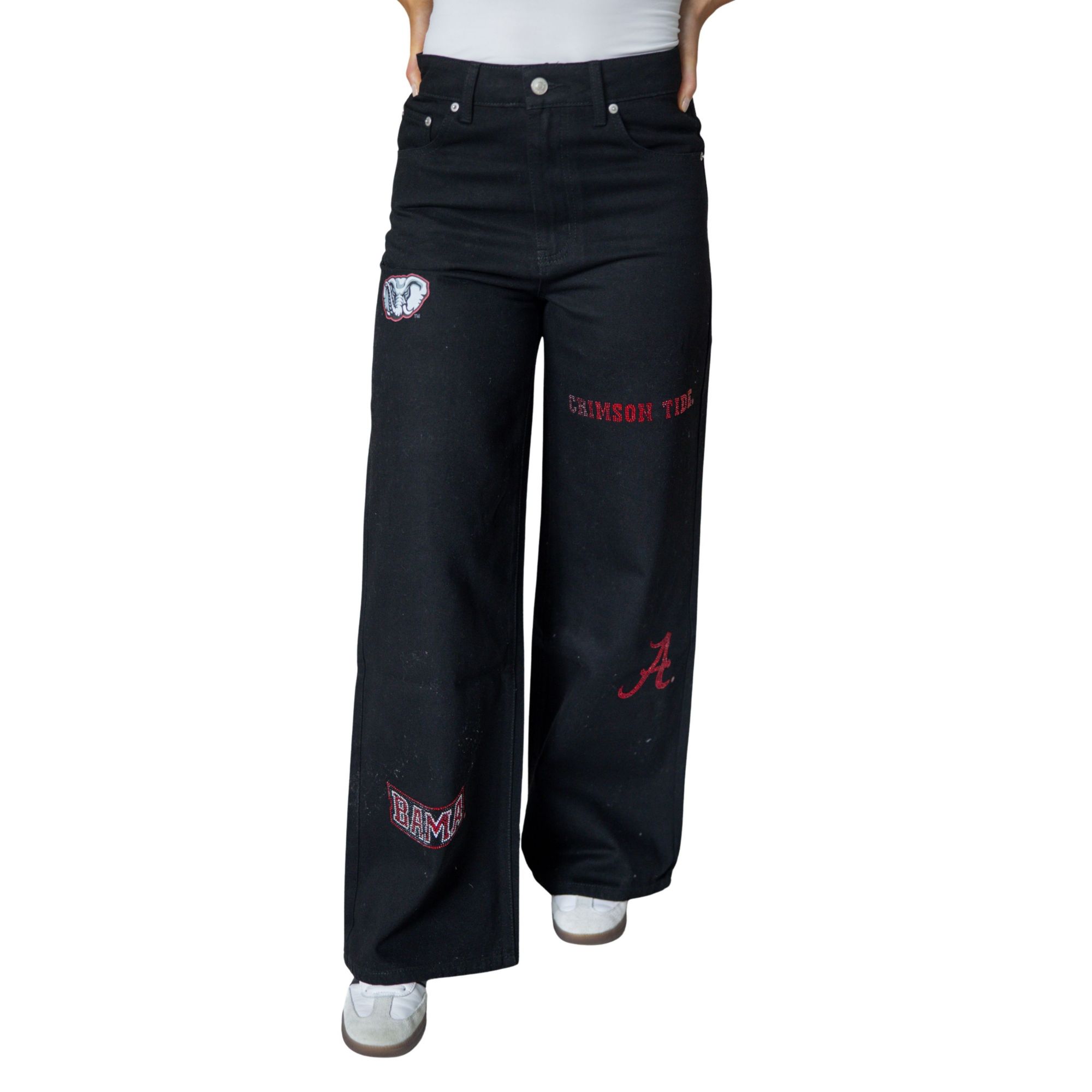 Game Day Social Women's Alabama Crimson Tide Black Alpha Bling Jeans