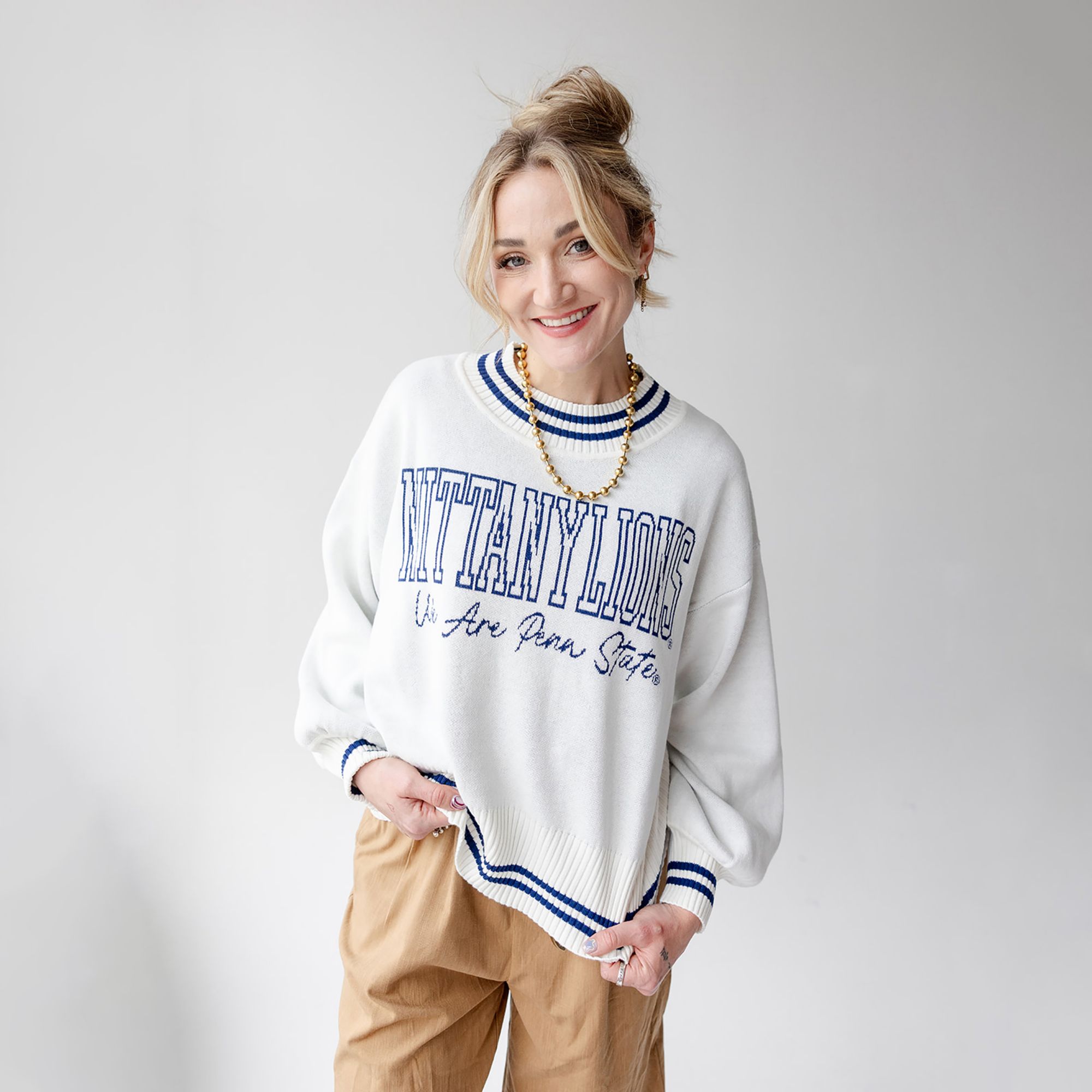 Gameday Social Women's Penn State Nittany Lions Navy Everyday Fan Queen Sweater