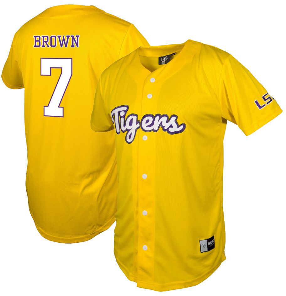 Genuine Collective Men's LSU Tigers Gold Baseball Jersey