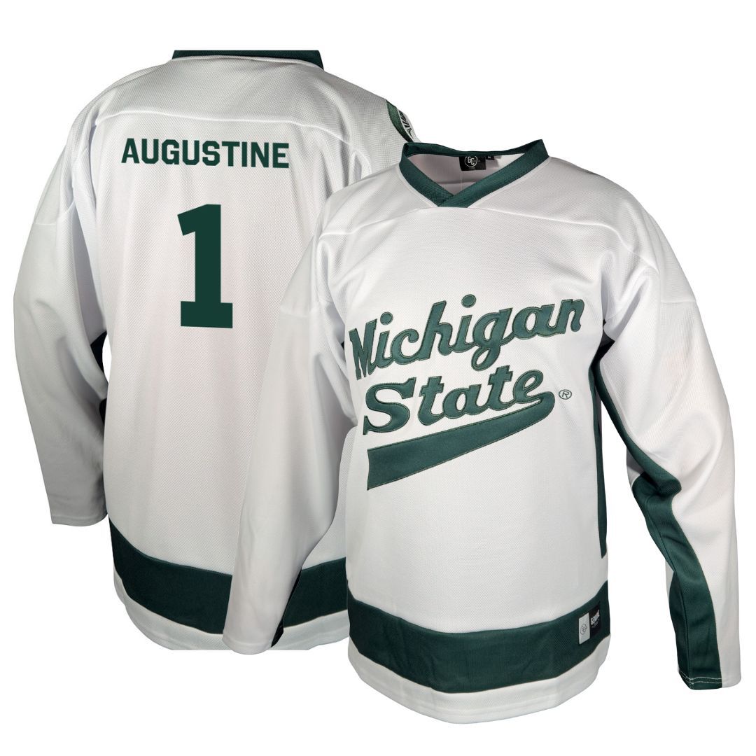 Genuine Collective Men's Michigan State Spartans Trey Augustine #1 White Replica Jersey