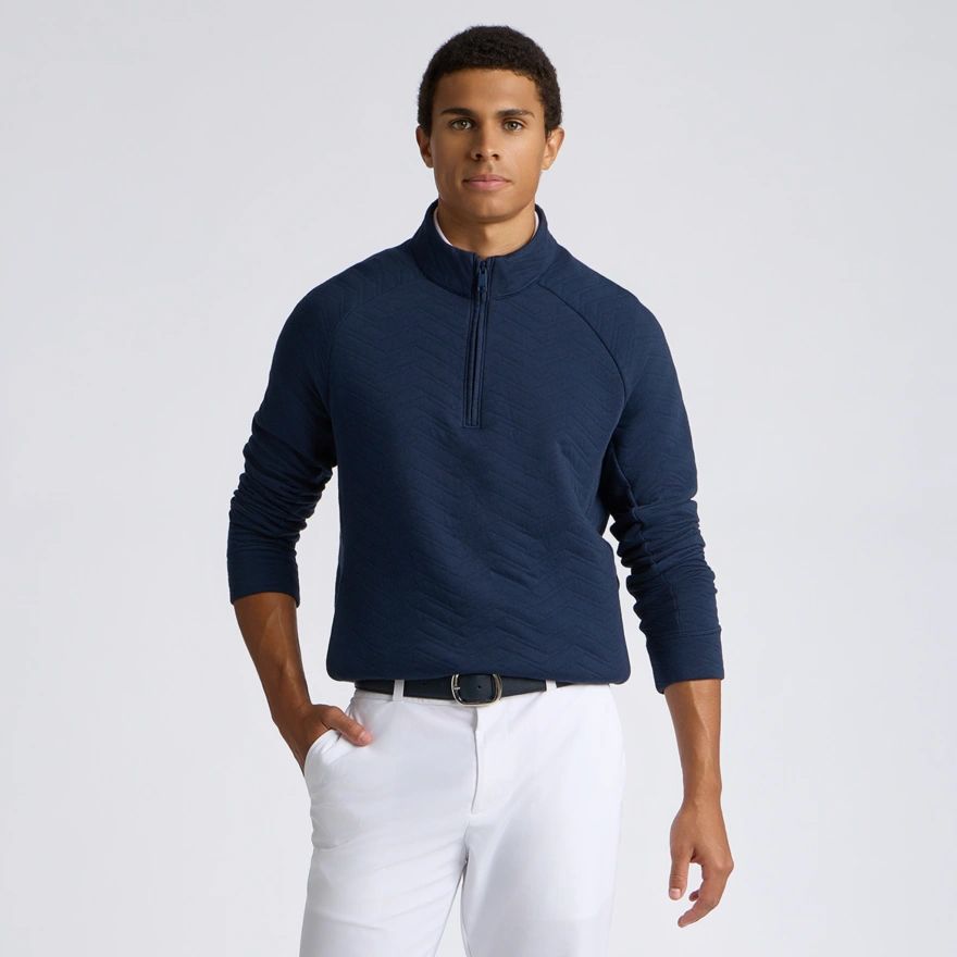 G/FORE Men's Dunes Cotton Quilted ¼ Zip Golf Pullover