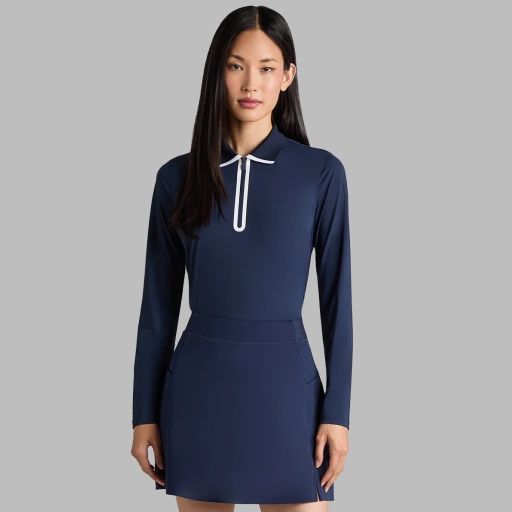G/FORE Women's Silky Tech Nylon Long Sleeve ¼ Zip Golf Polo