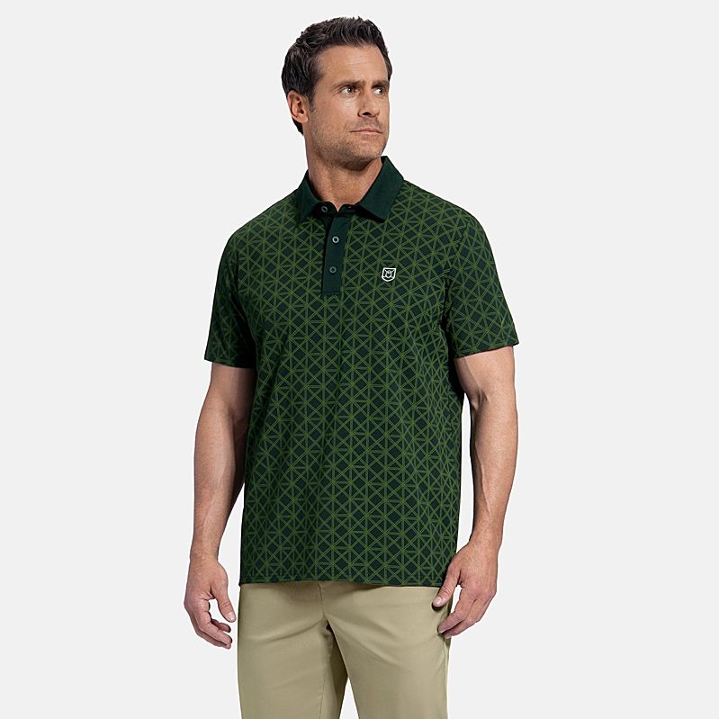 GHOST GOLF Men's Patrons Printed Golf Polo