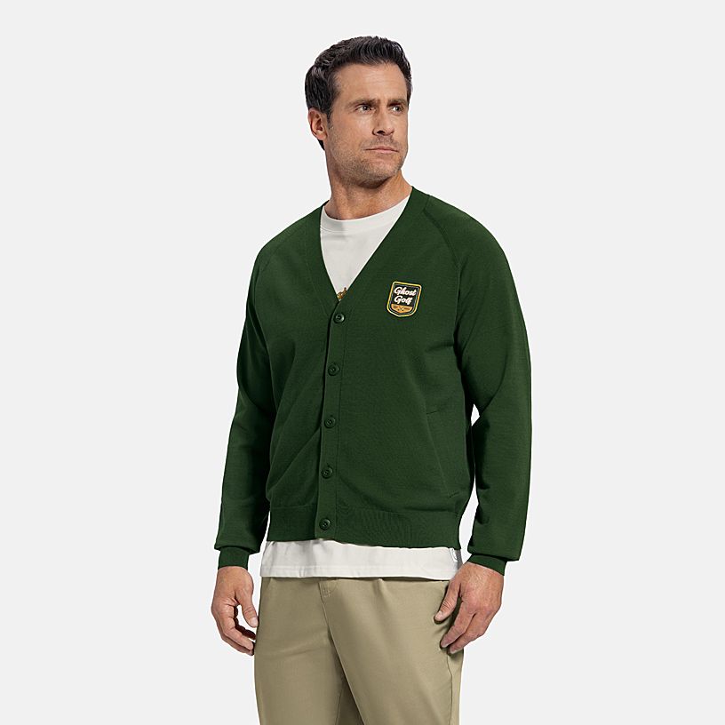 GHOST GOLF Men's Patrons Cardigan Golf Sweater