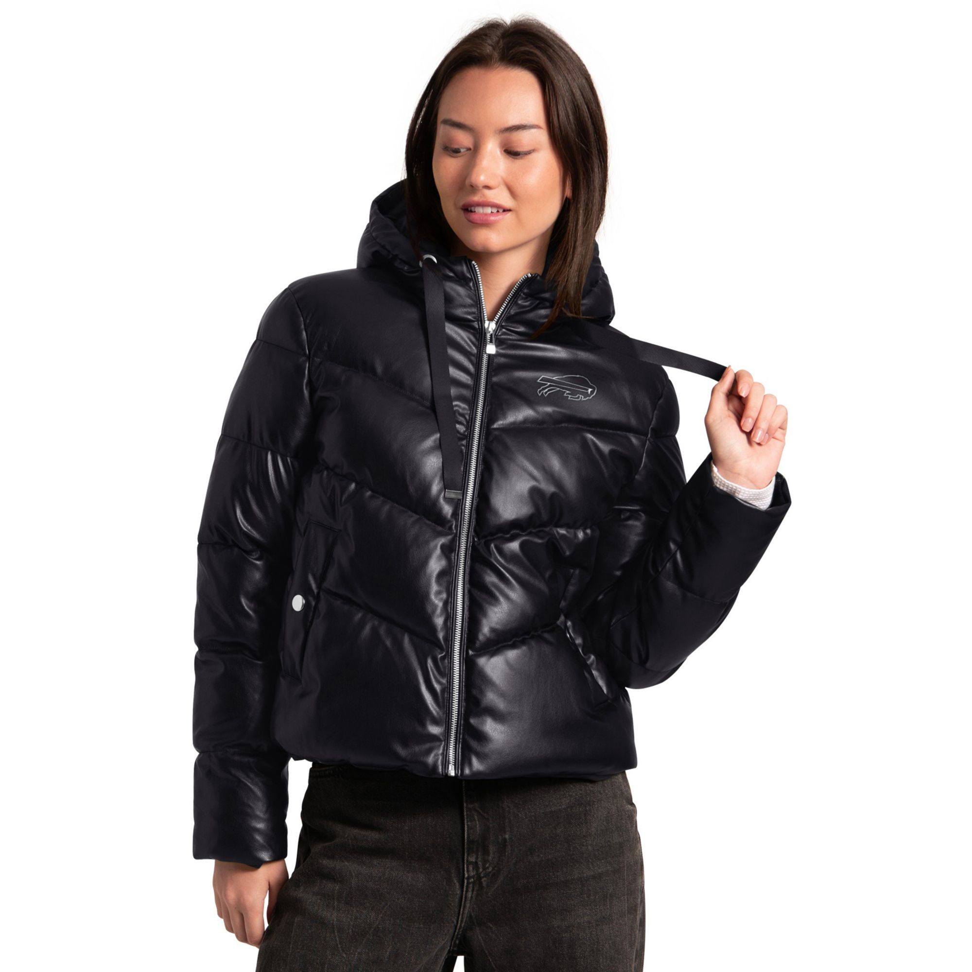 G-III Women's Buffalo Bills Crew Leather Puffer Jacket