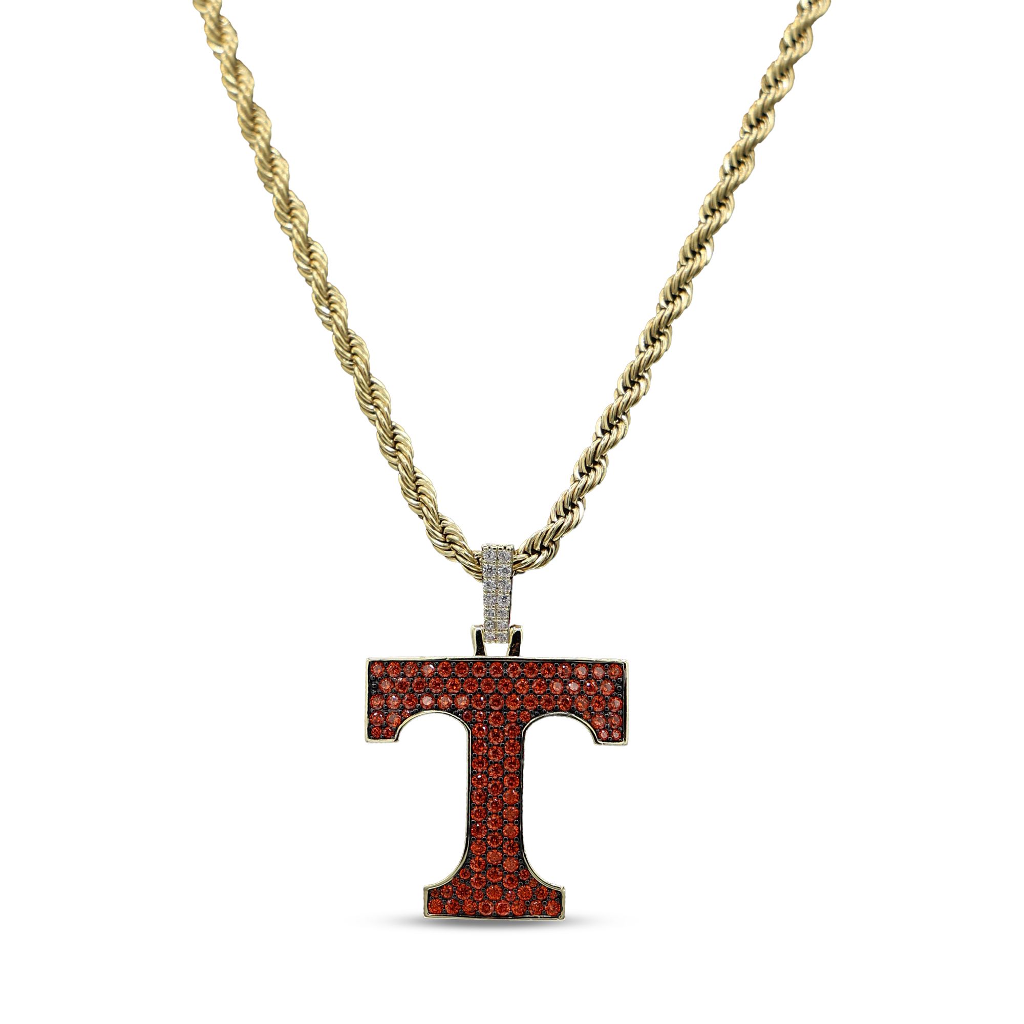 GLD Tennessee Volunteers White Gold Rope Chain