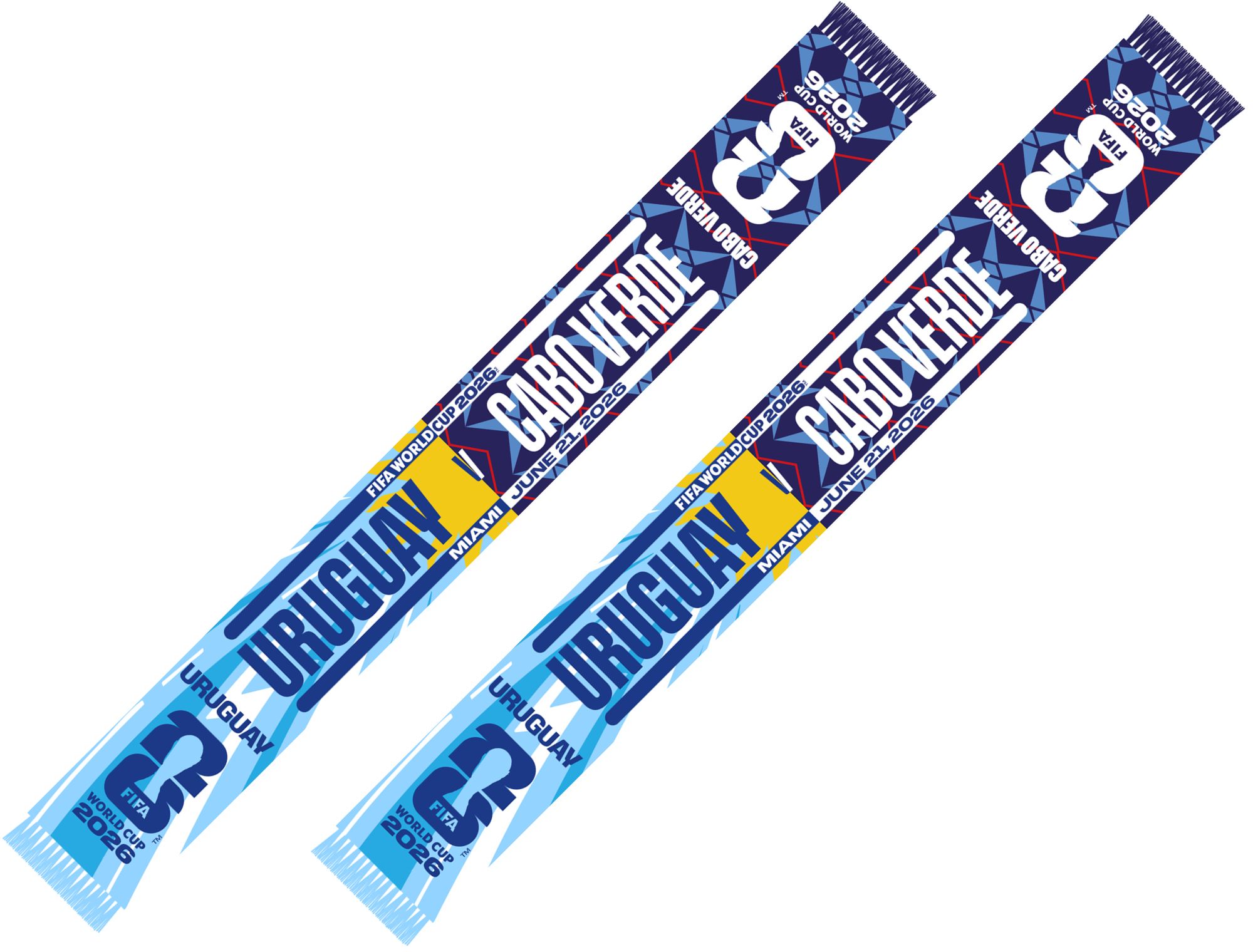 Global Scarves Uruguay VS Cabo Verde 2026 FIFA World Cup Matchup Scarf