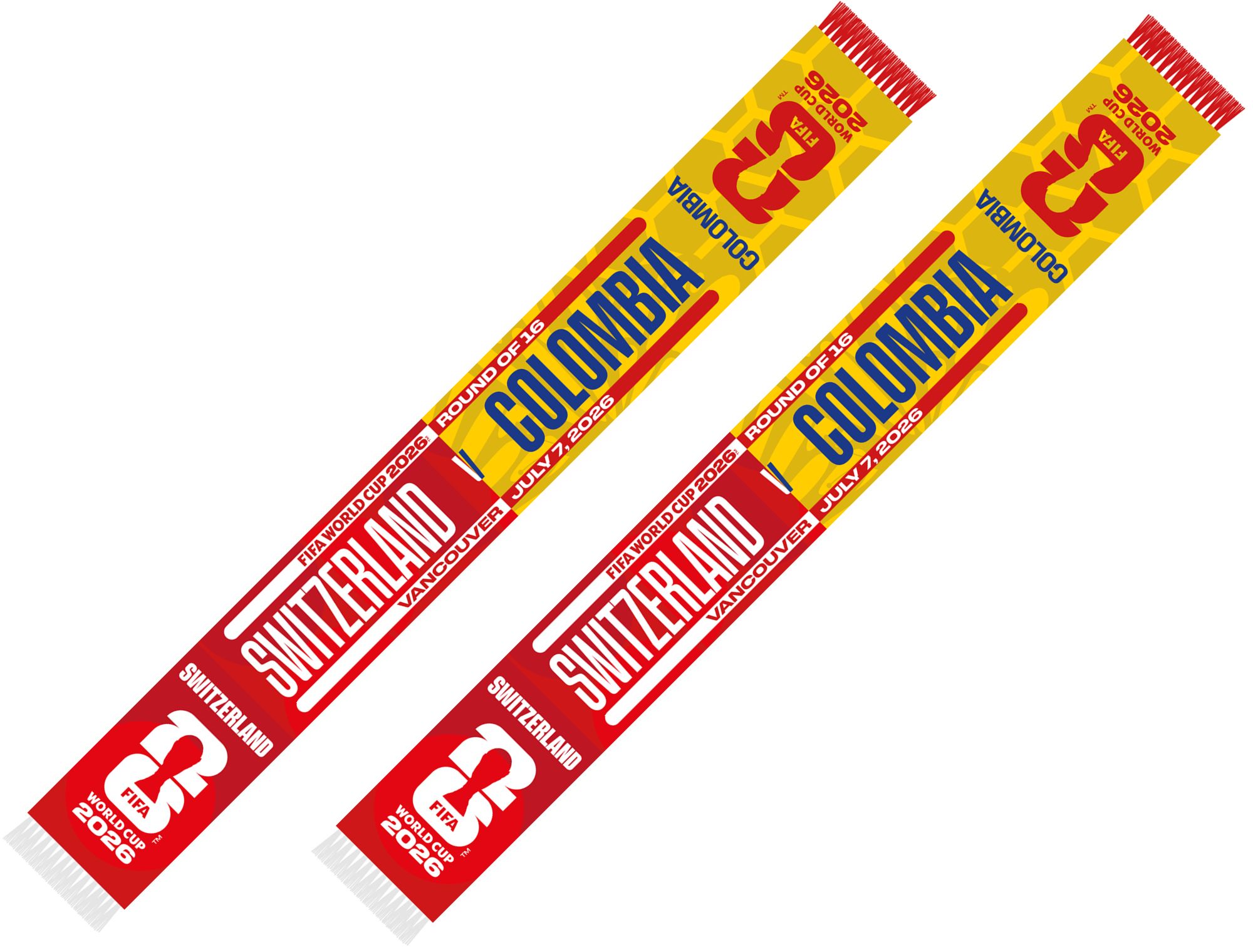 Global Scarves Colombia VS Switzerland 2026 FIFA World Cup Matchup Scarf