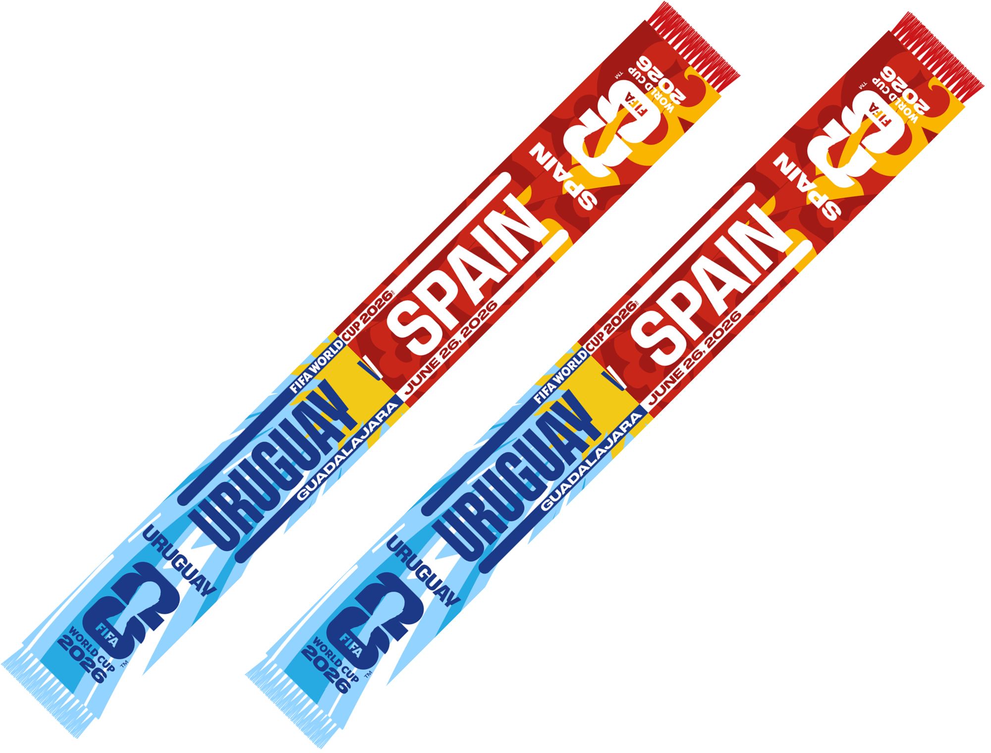 Global Scarves Uruguay VS Spain 2026 FIFA World Cup Matchup Scarf
