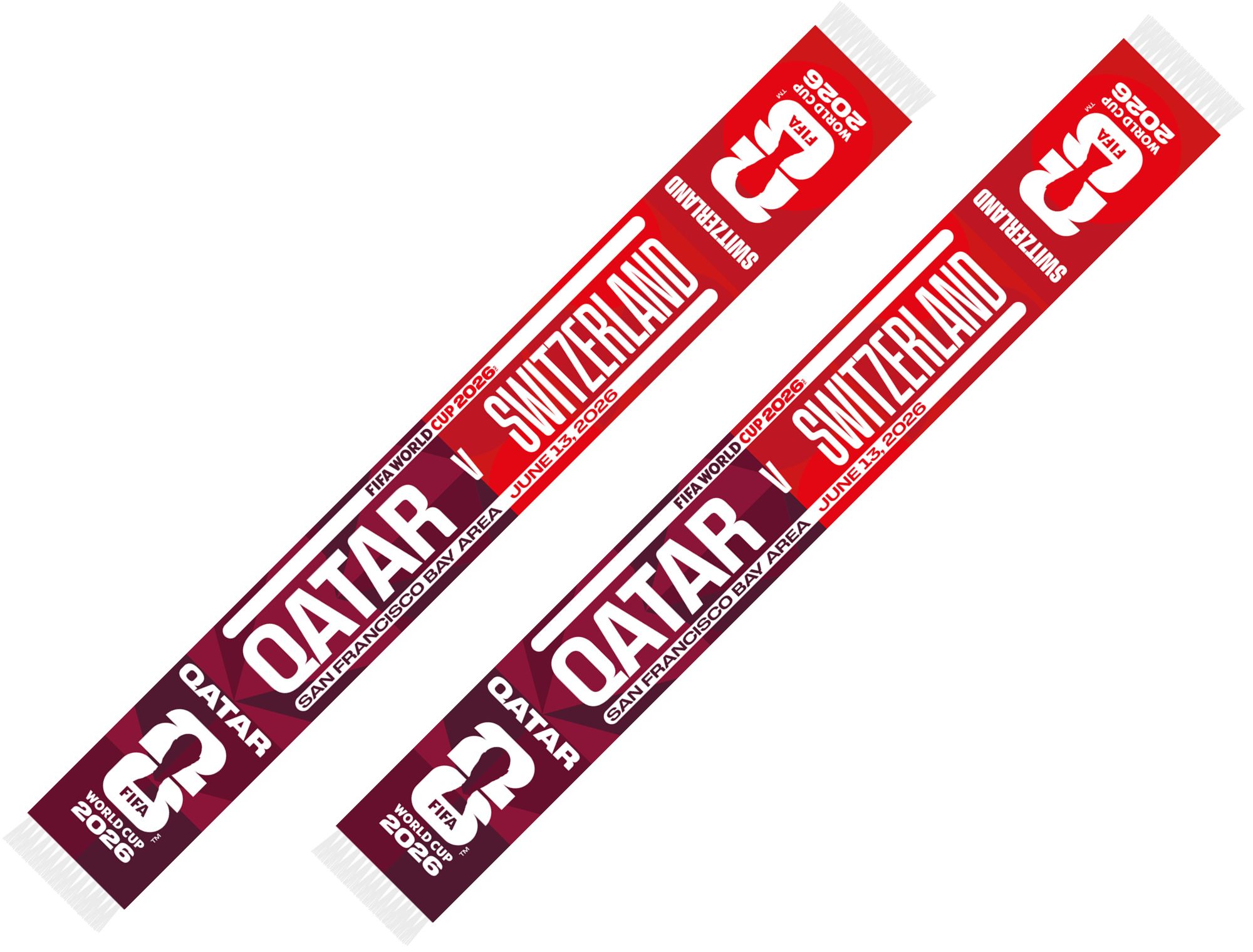 Global Scarves Qatar VS Switzerland 2026 FIFA World Cup Matchup Scarf