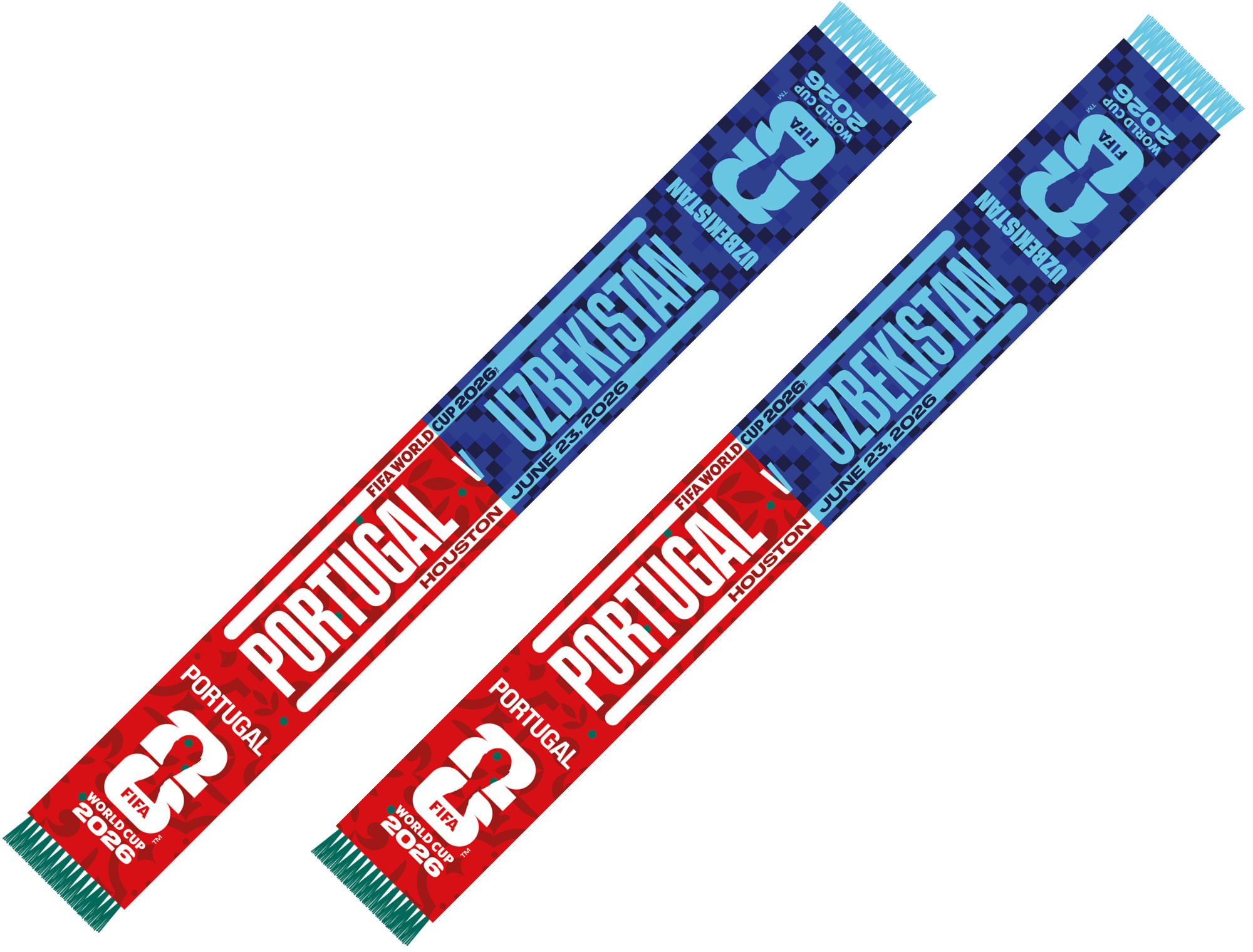 Global Scarves Portugal VS Uzbekistan 2026 FIFA World Cup Matchup Scarf