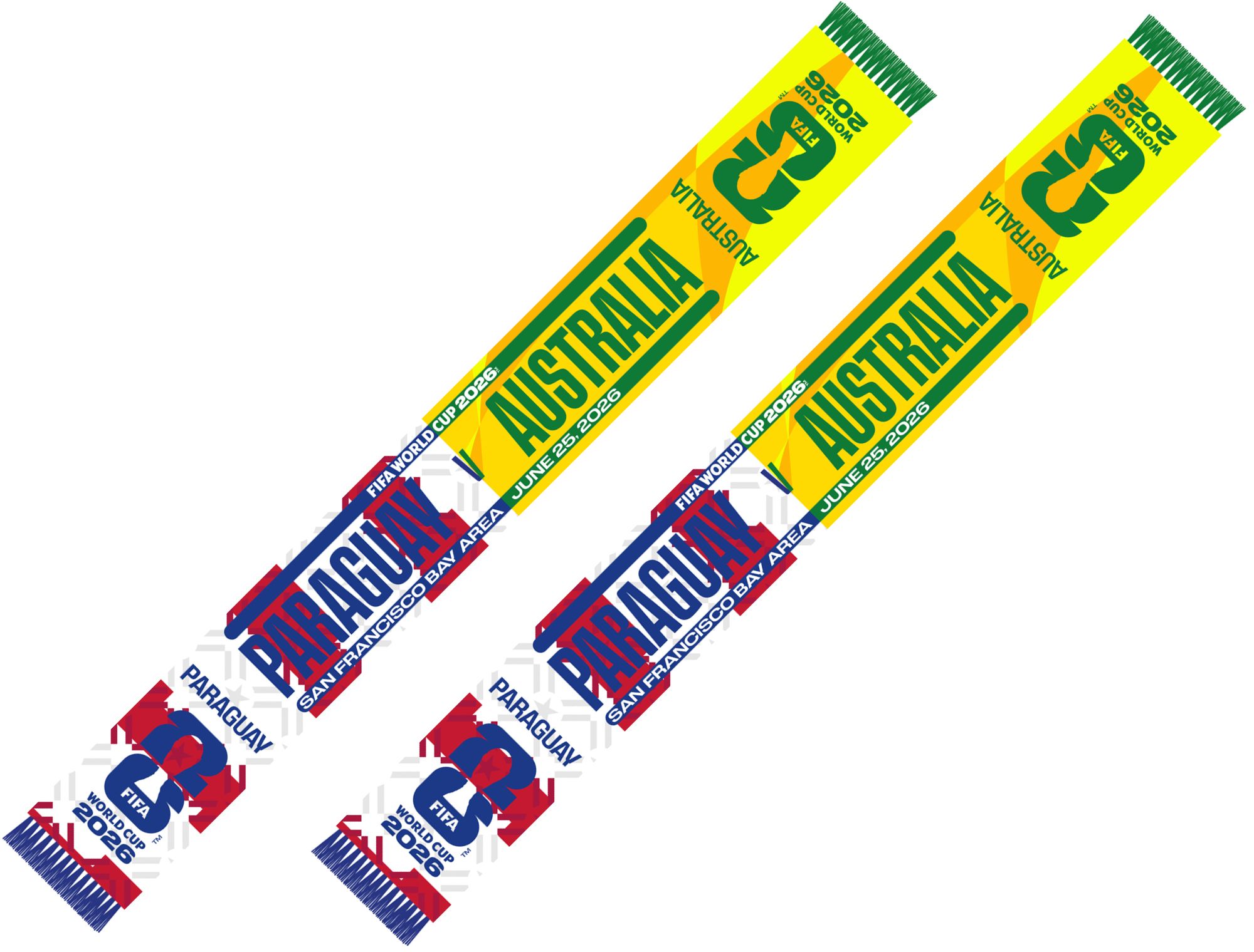 Global Scarves Paraguay VS Australia 2026 FIFA World Cup Matchup Scarf