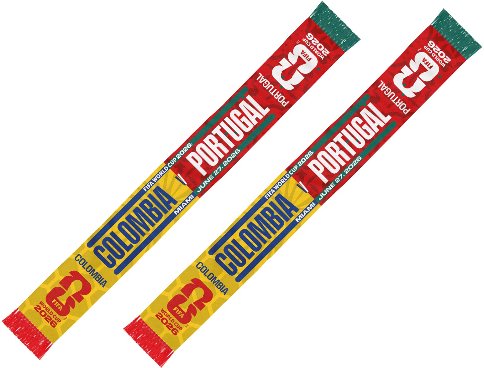 Global Scarves Colombia vs Portugal 2026 World Cup Matchup Scarf