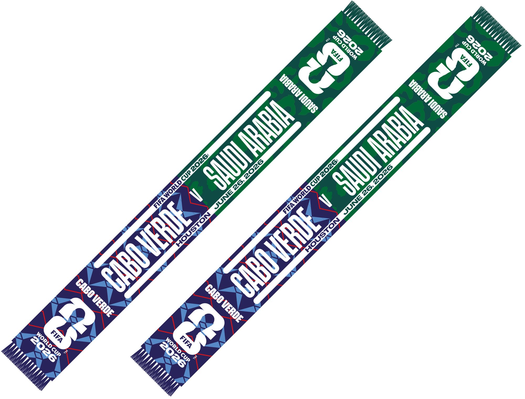 Global Scarves Cabo Verde VS Saudi Arabia 2026 FIFA World Cup Matchup Scarf